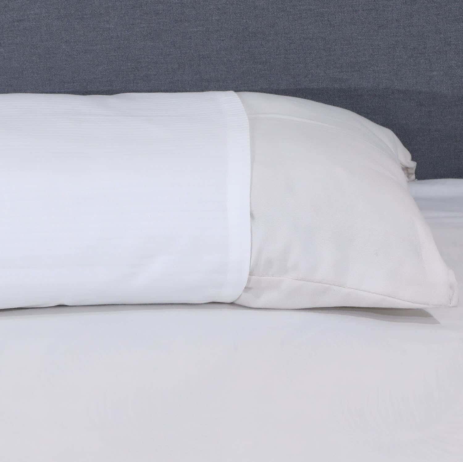 Mehalla Cotton Bed Pillowcase, 45X180 cm - White