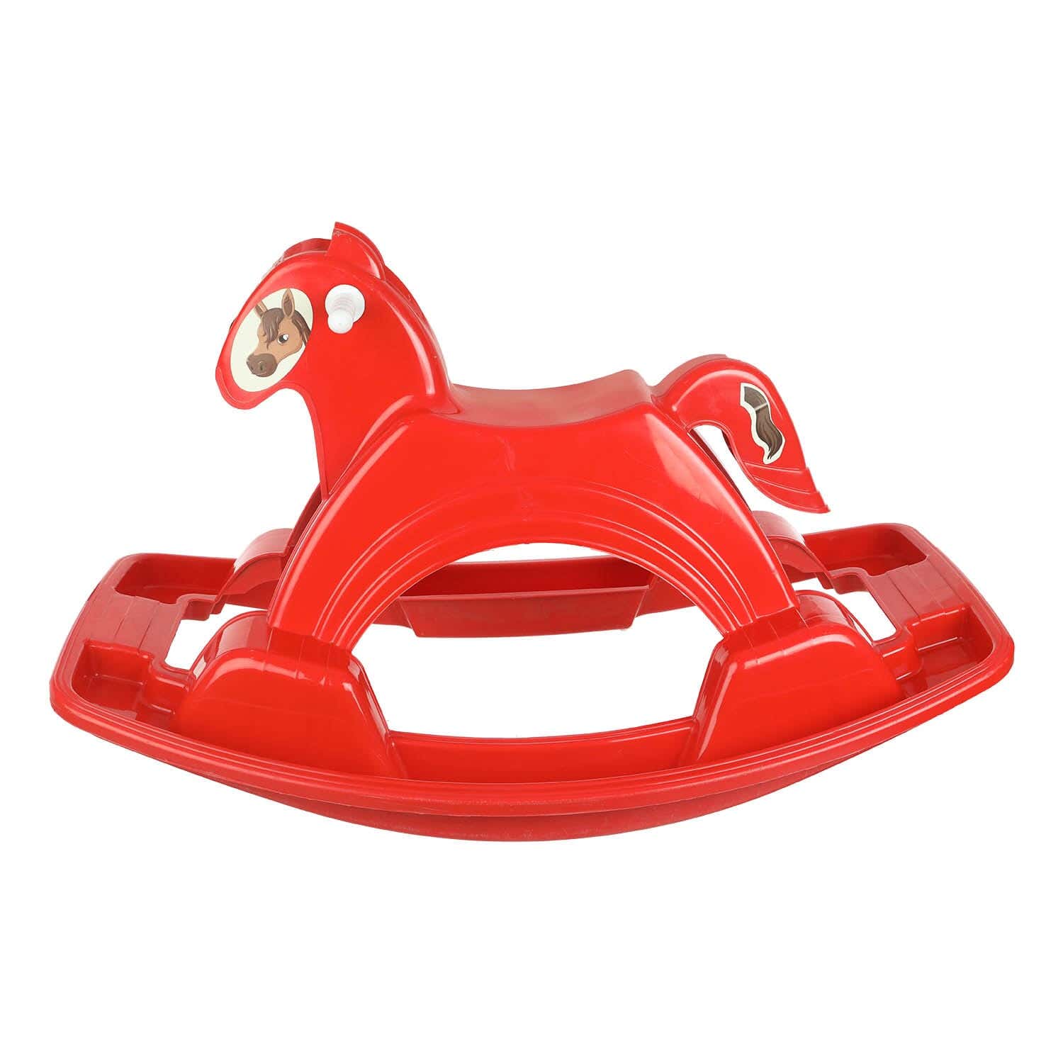 Rocking chair in the form of a plastic horse, 90x50 cm - Red