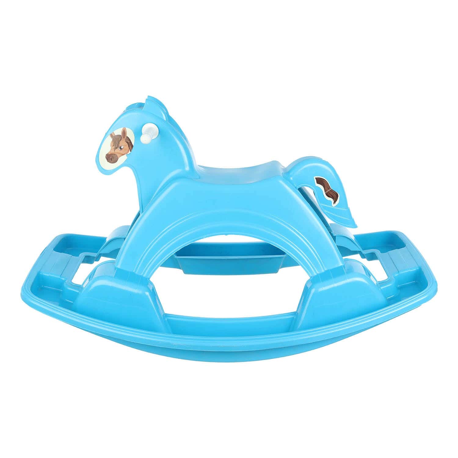 Rocking chair in the form of a plastic horse, 90x50 cm - Blue
