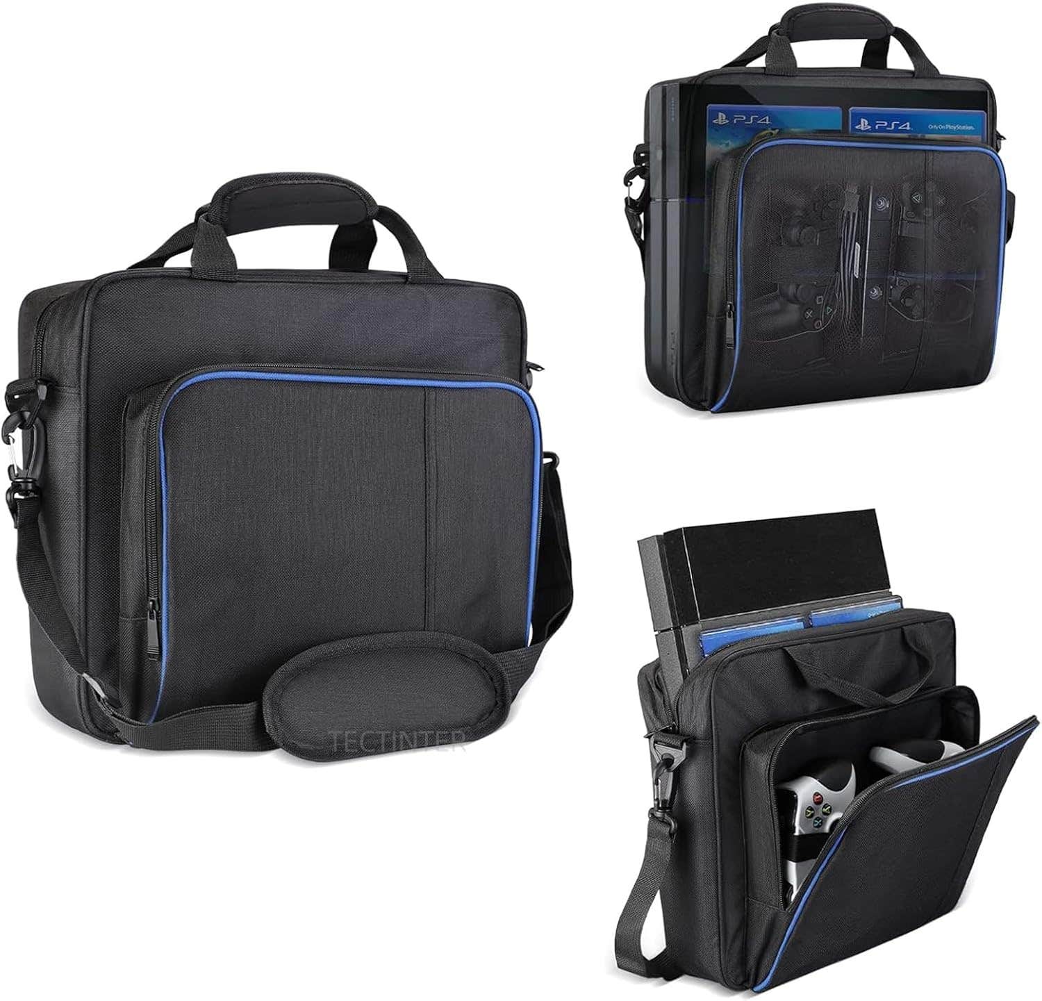 Edtech Waterproof Travel Shoulder Bag for PlayStation 5, PlayStation 4 - Black
