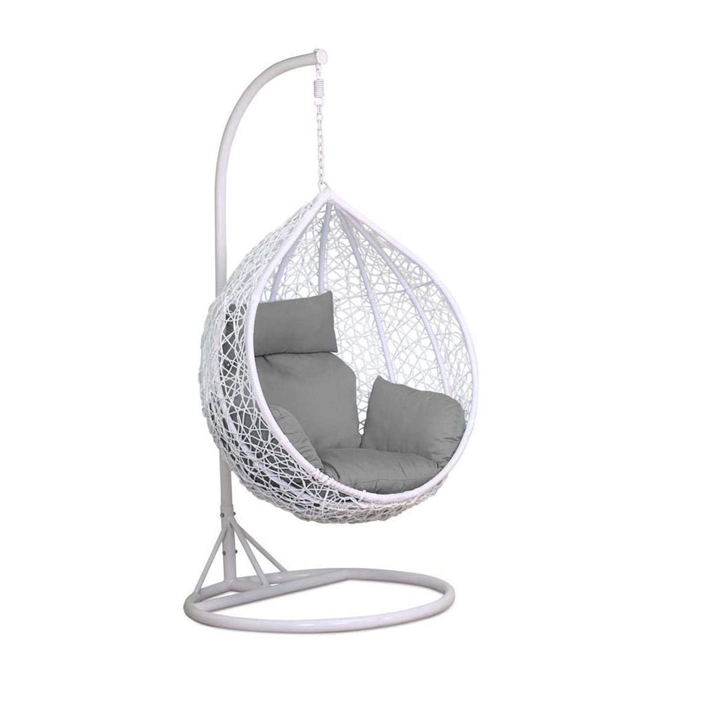 Swing Chair with Metal Stand, 210×110×75 cm - White