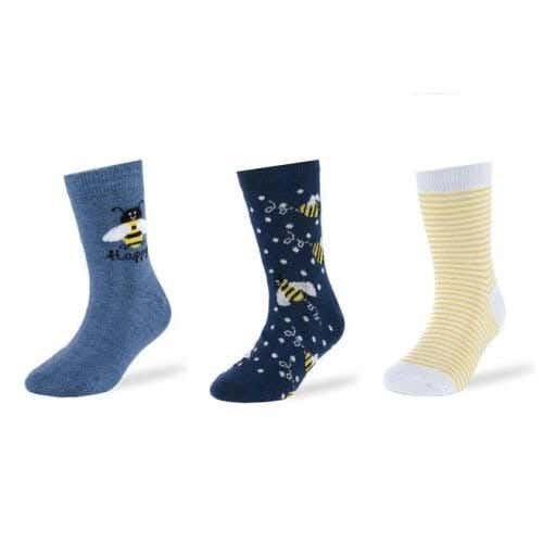 Men's 3-Piece Sock Set, Size 3-4 Years, Cotton - Multicolor
