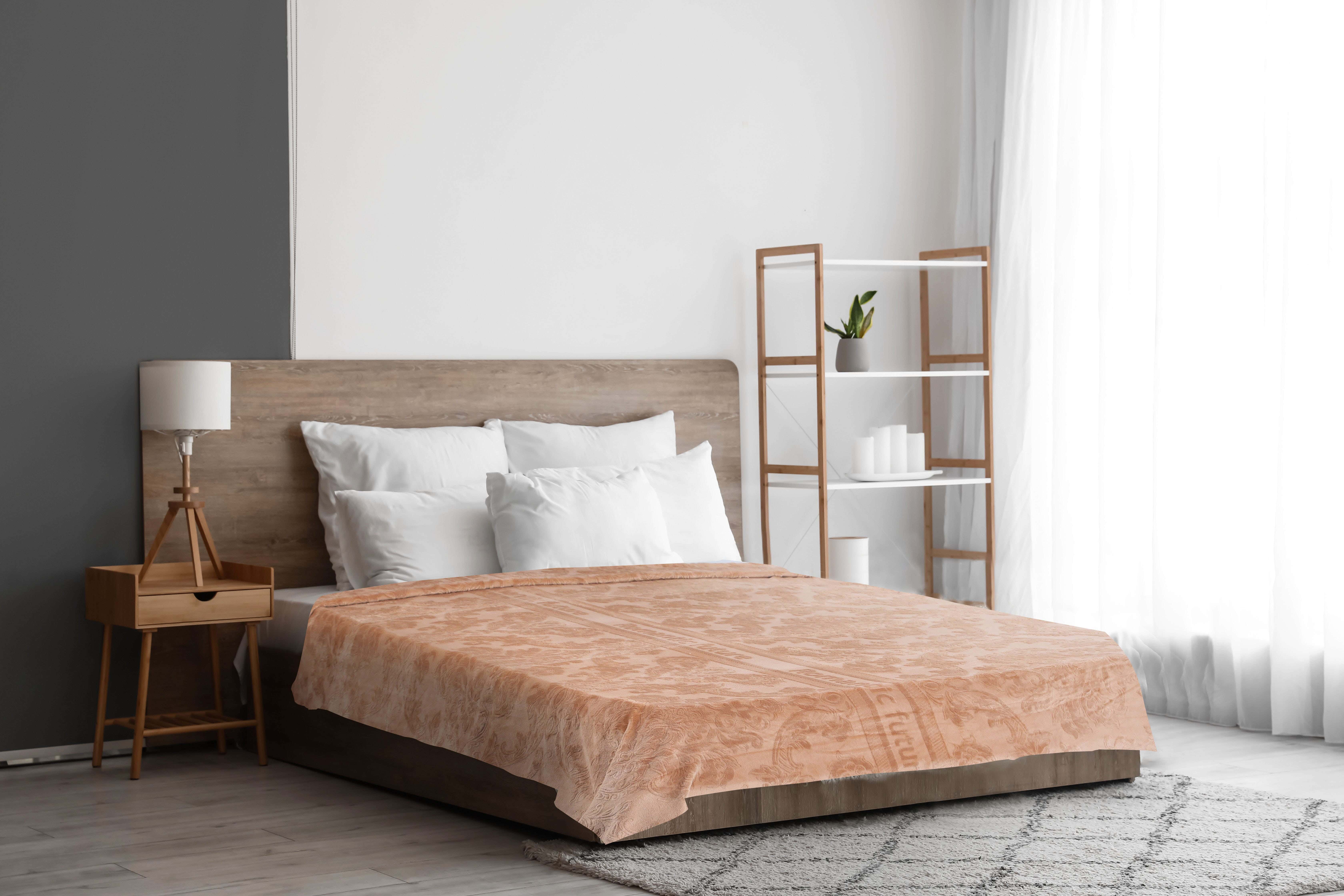 Berlianty Velvet Bed Heater, 220x240cm, 1800 gm - Light Brown