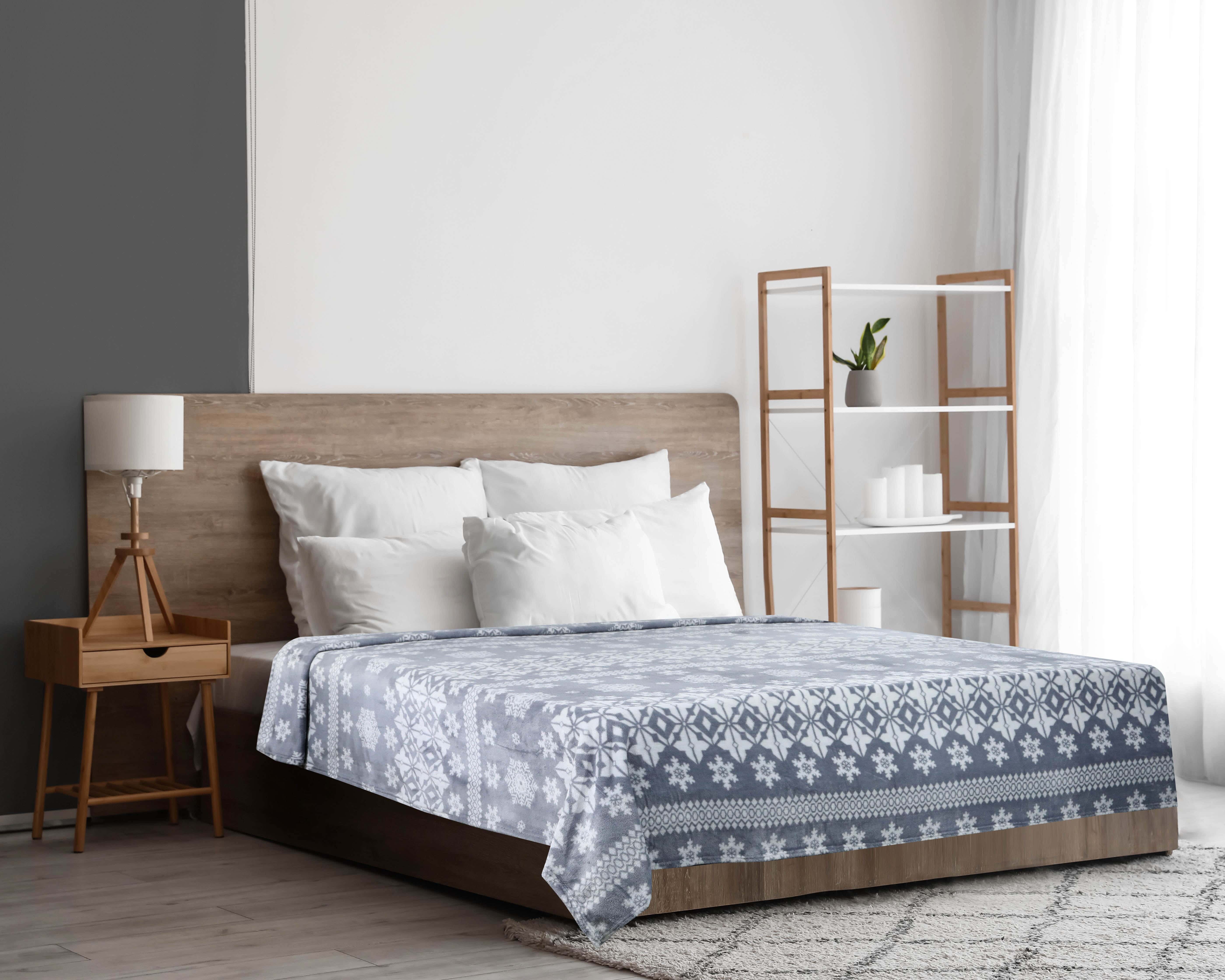 Dream Bed Velvet Heater, 220X240 cm, Approx. 1850 Gm - Grey