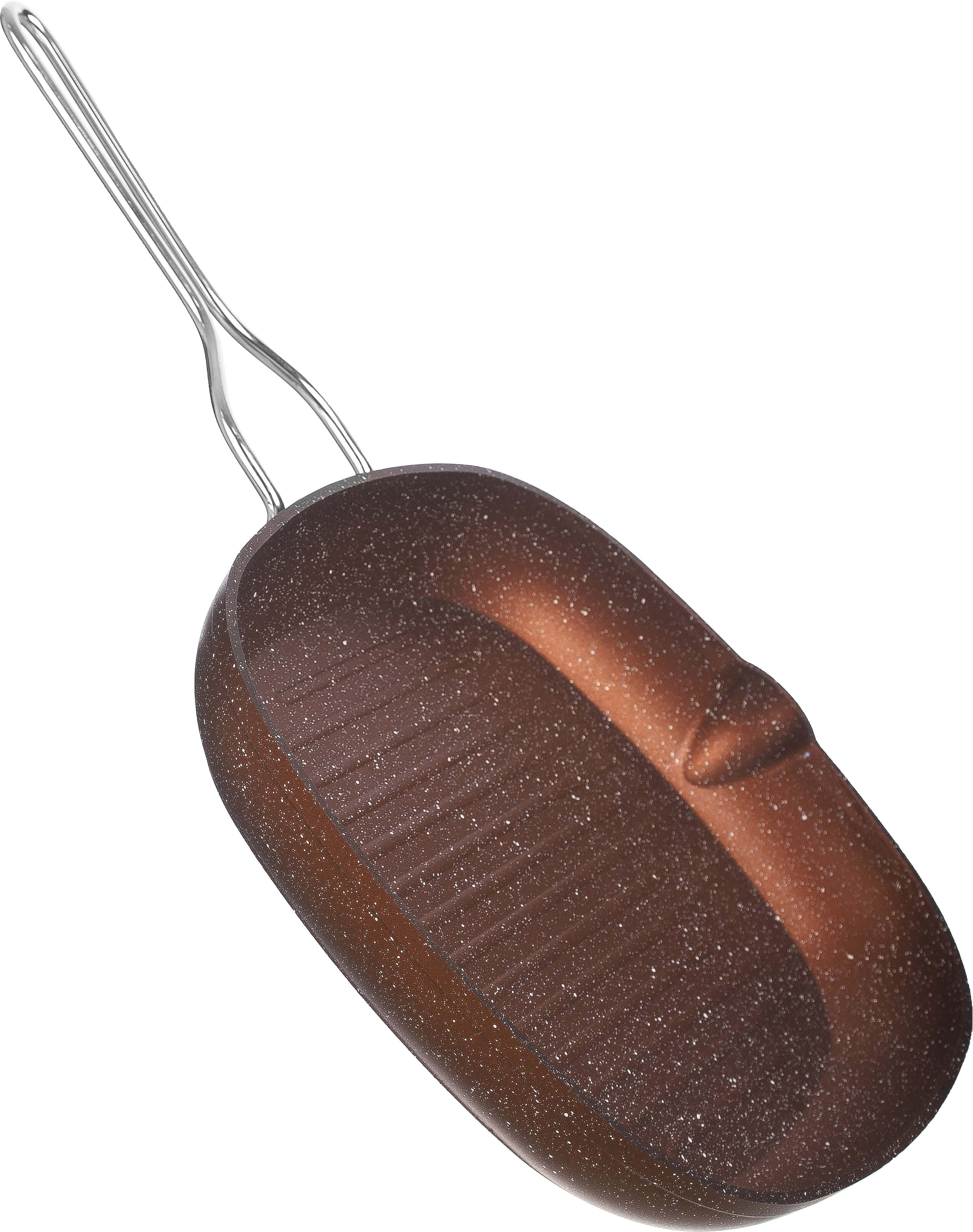 Vision Granite Grill with Stainless Steel Handle, 28 cm - Copper
