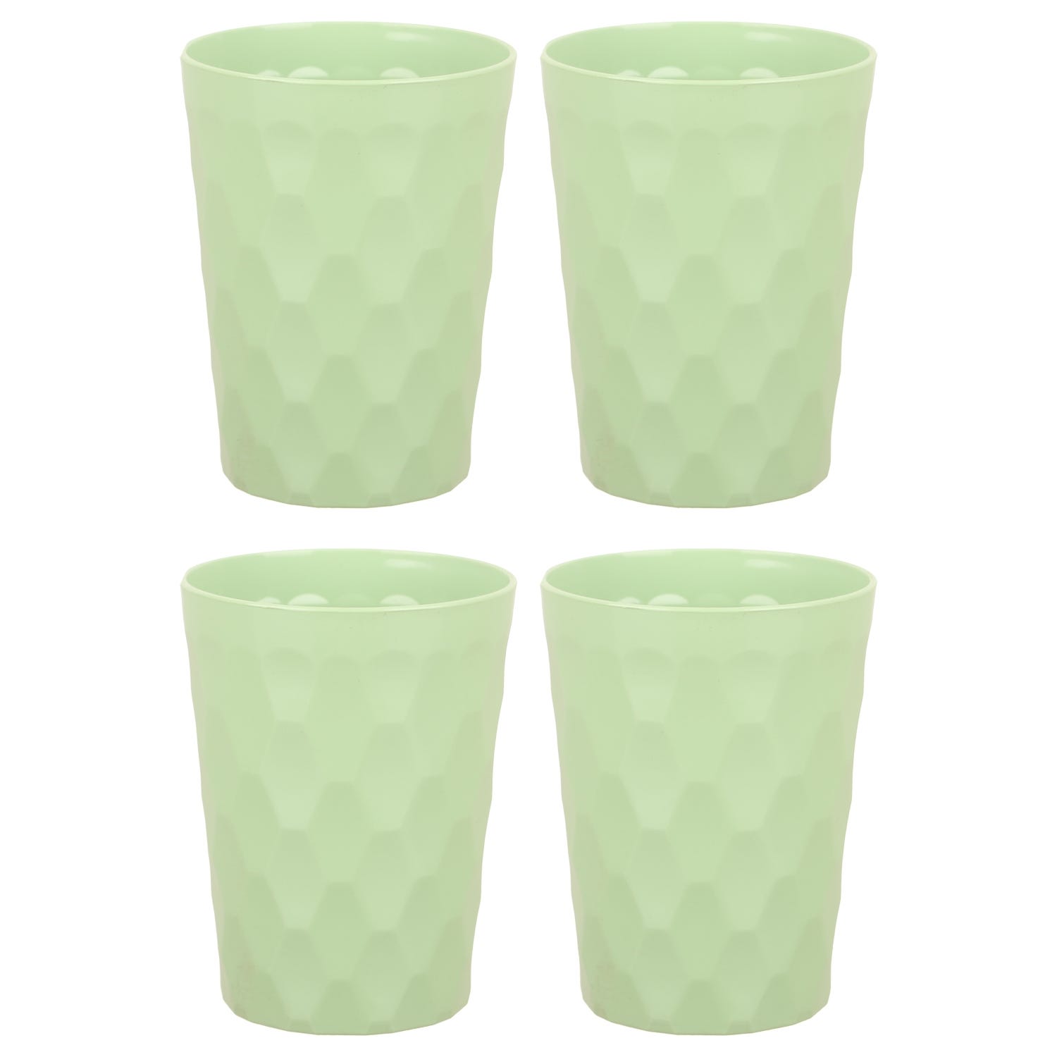 Elite Acrylic Cup Set, 4 Pieces, 300 ml - Light Green