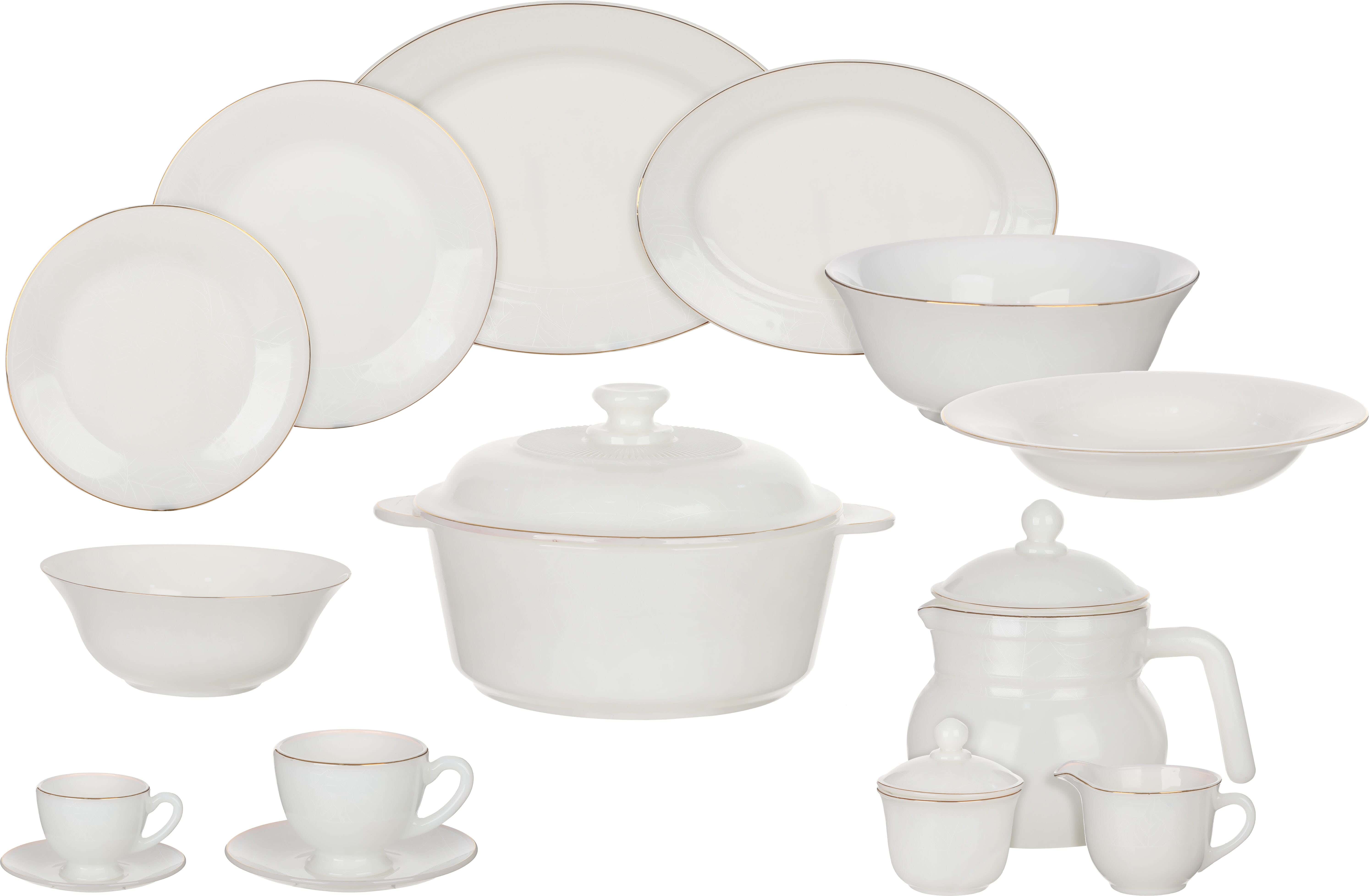 GEMYA Arcopal Round Dinner Set, 58 Pieces - White
