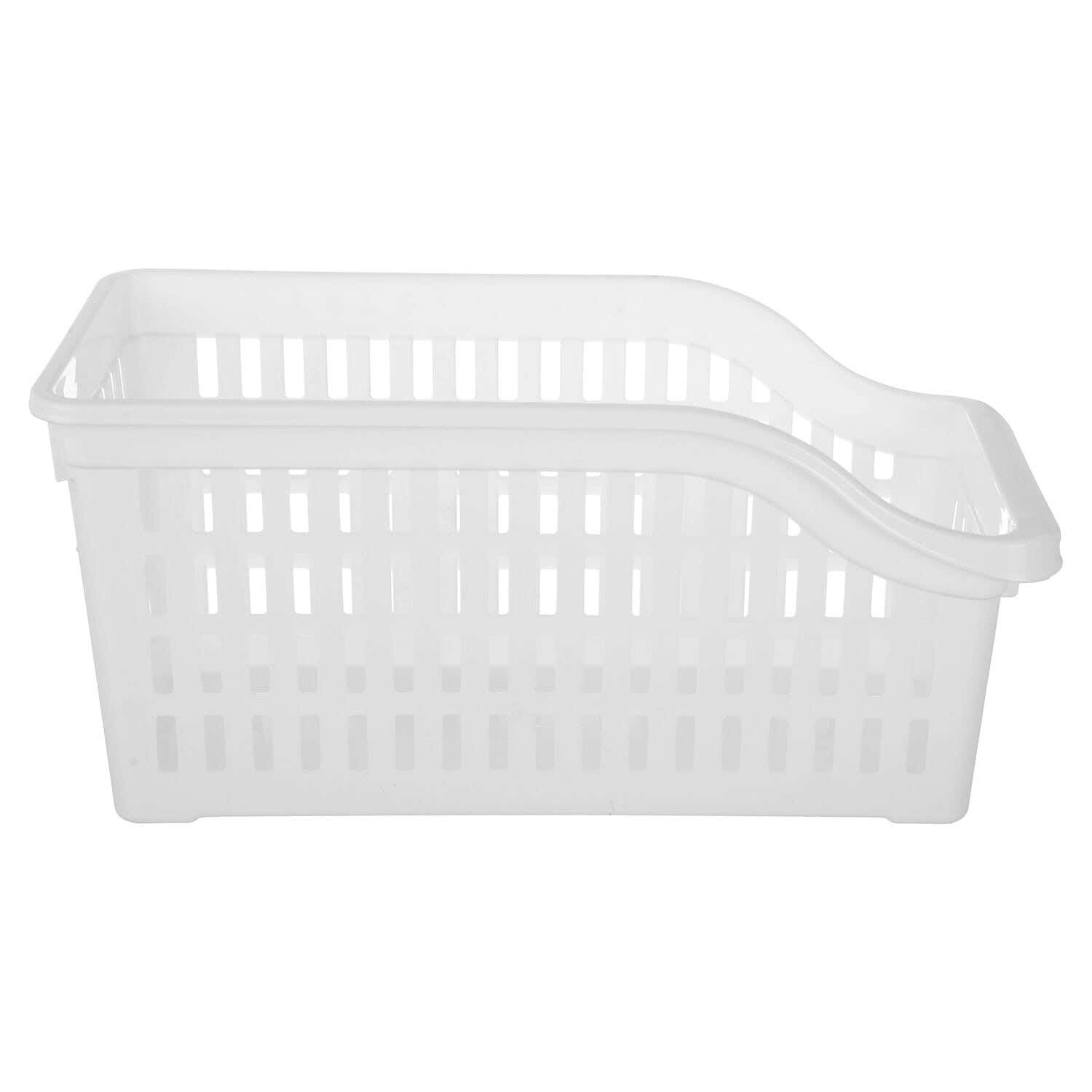 Dunya Plastik Rectangle Refrigerator Organizer, 12×13×29 cm - White