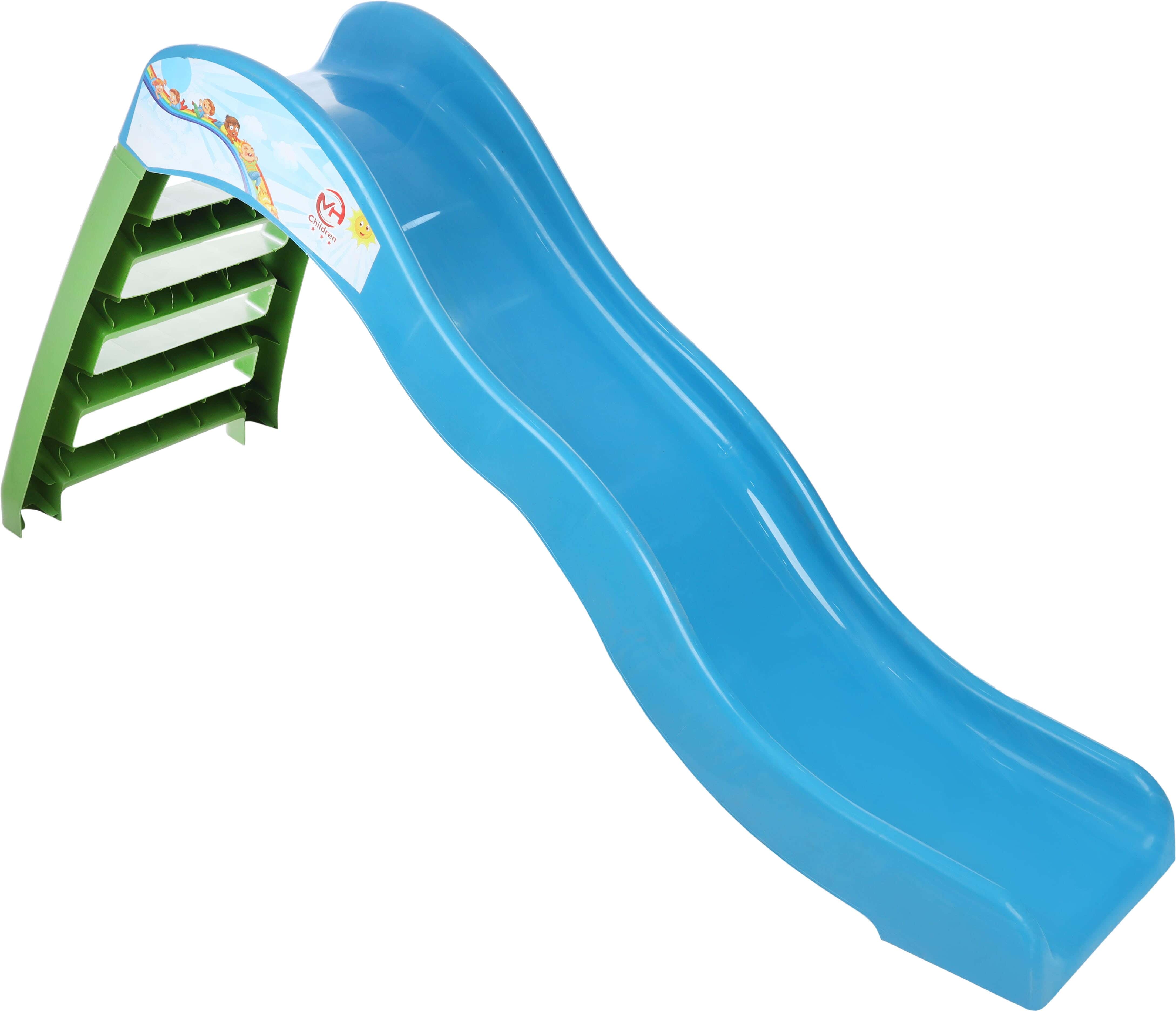 Plastic Slide For Kids, 4 Levels - Light Blue Green