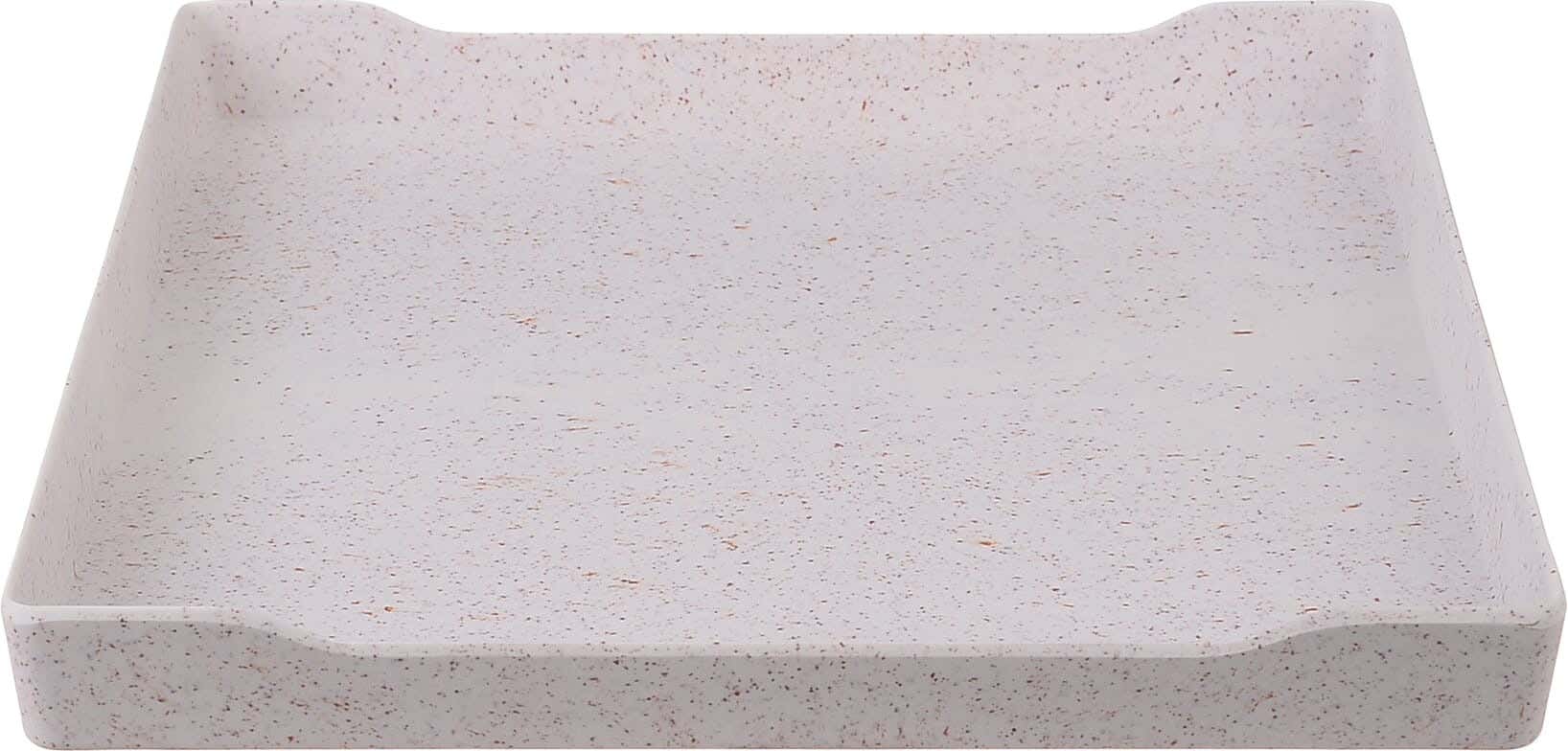 Bright Designs Square Melamine Serving Tray, 38 cm - White Red