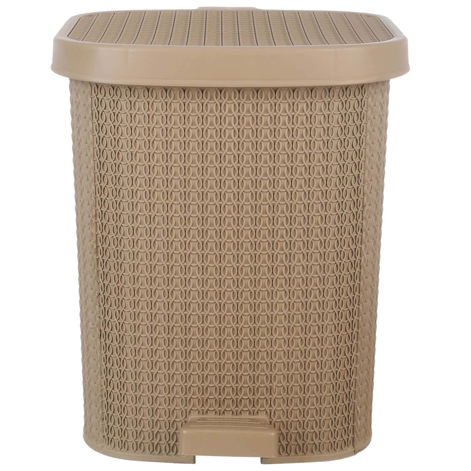 El Helal & Star Plastic Trash Bin With Pedal, 20 Liter - Beige