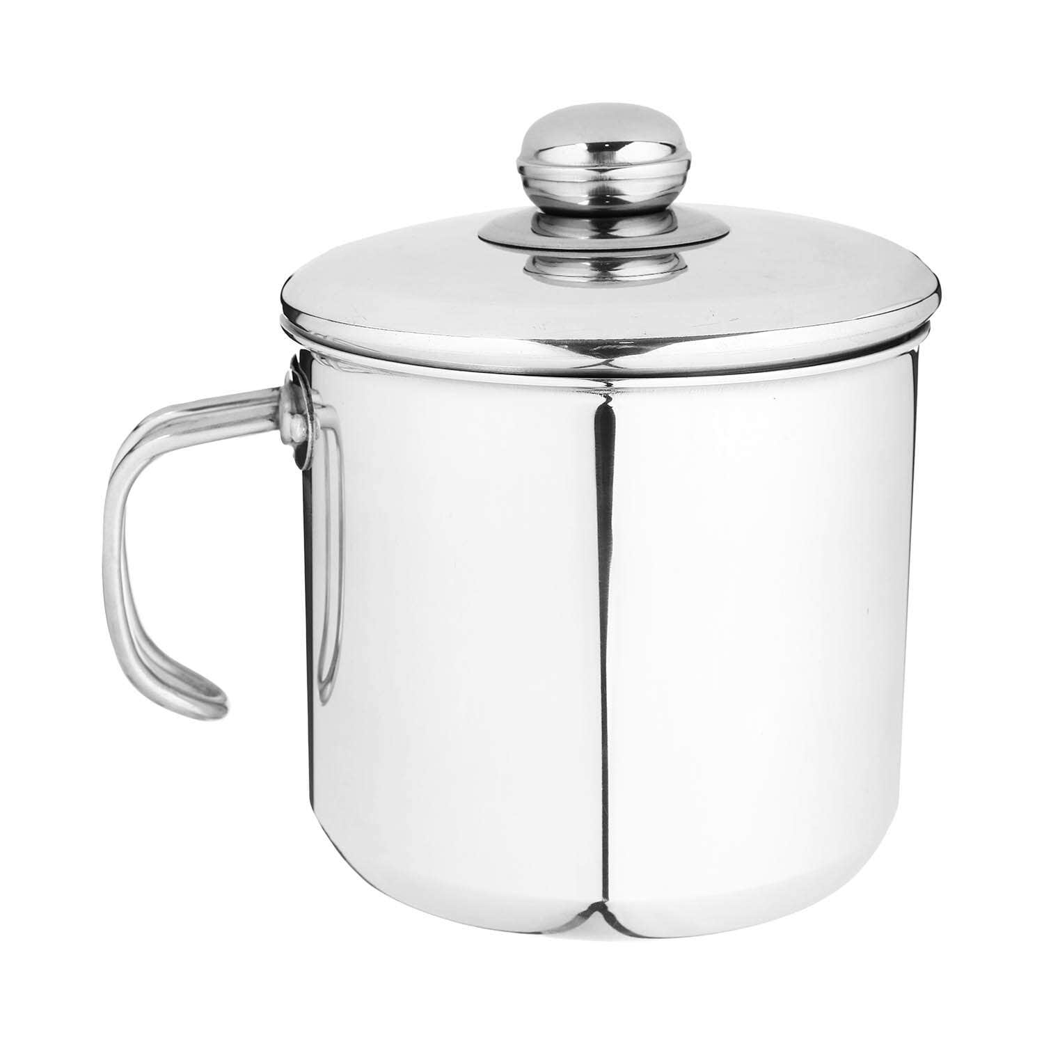 Nouval Aluminum Milk Pot With Lid, Stainless Steel Handle, 12 cm - Silver