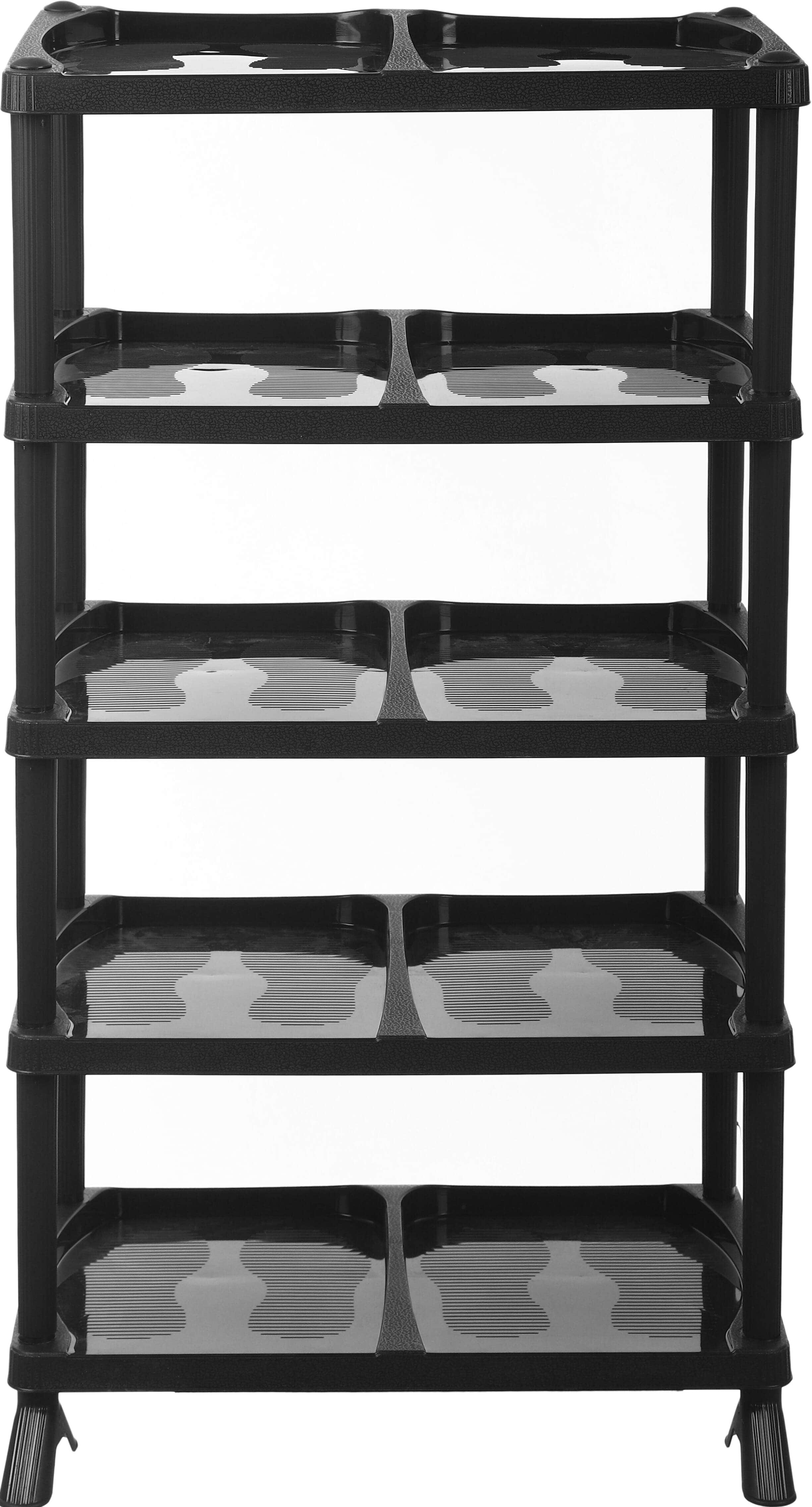 Al Wataneya Plastic Shoes Rack, 5 Levels, 47.5×18×32 cm - Dark Brown