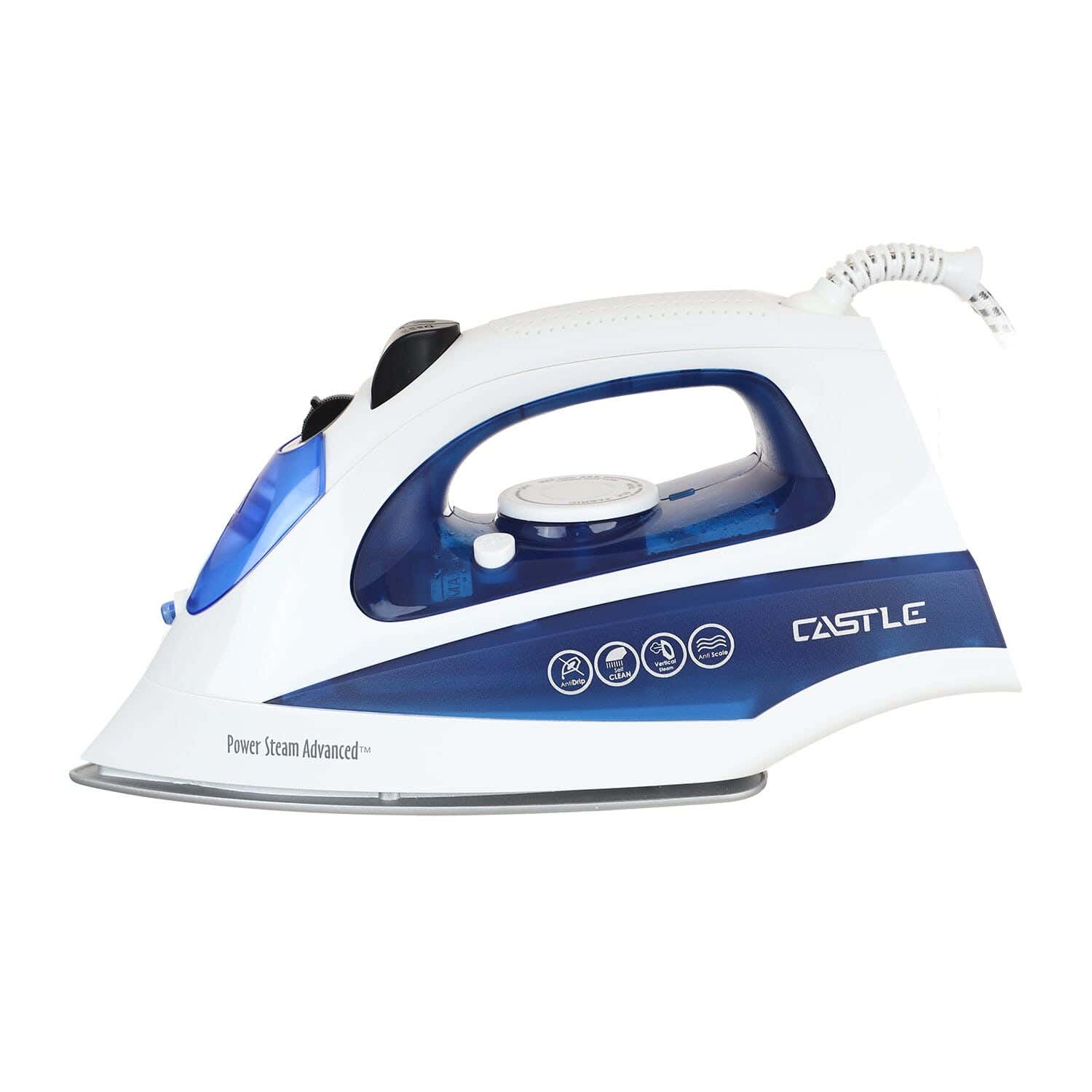 Castle SI1021C Steam Iron with Ceramic Base, 2100 Watt - White Navy