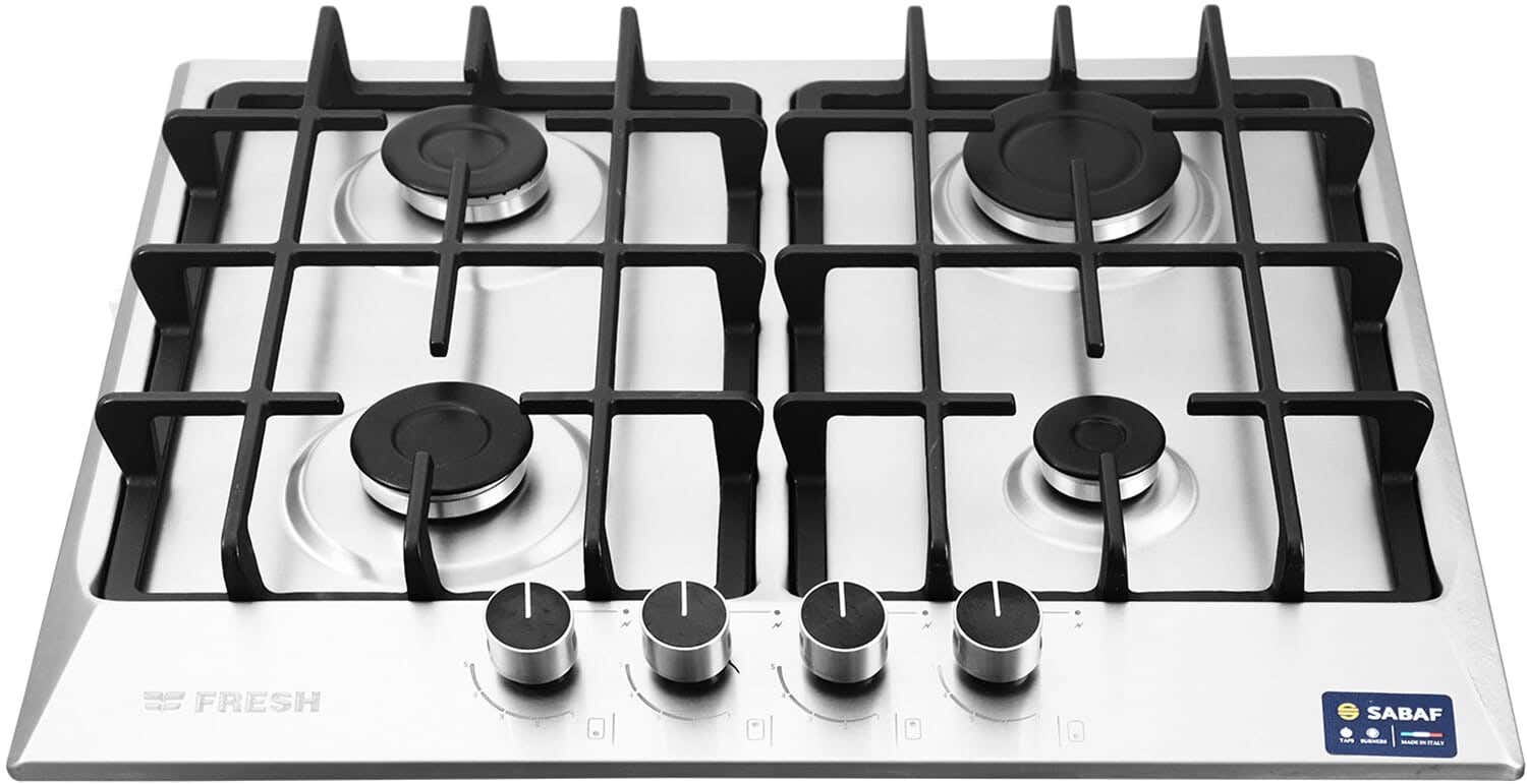 Fresh 17510 Built-In Gas Stove, 4 Burners, 60×50 cm, Full Safety - Silver