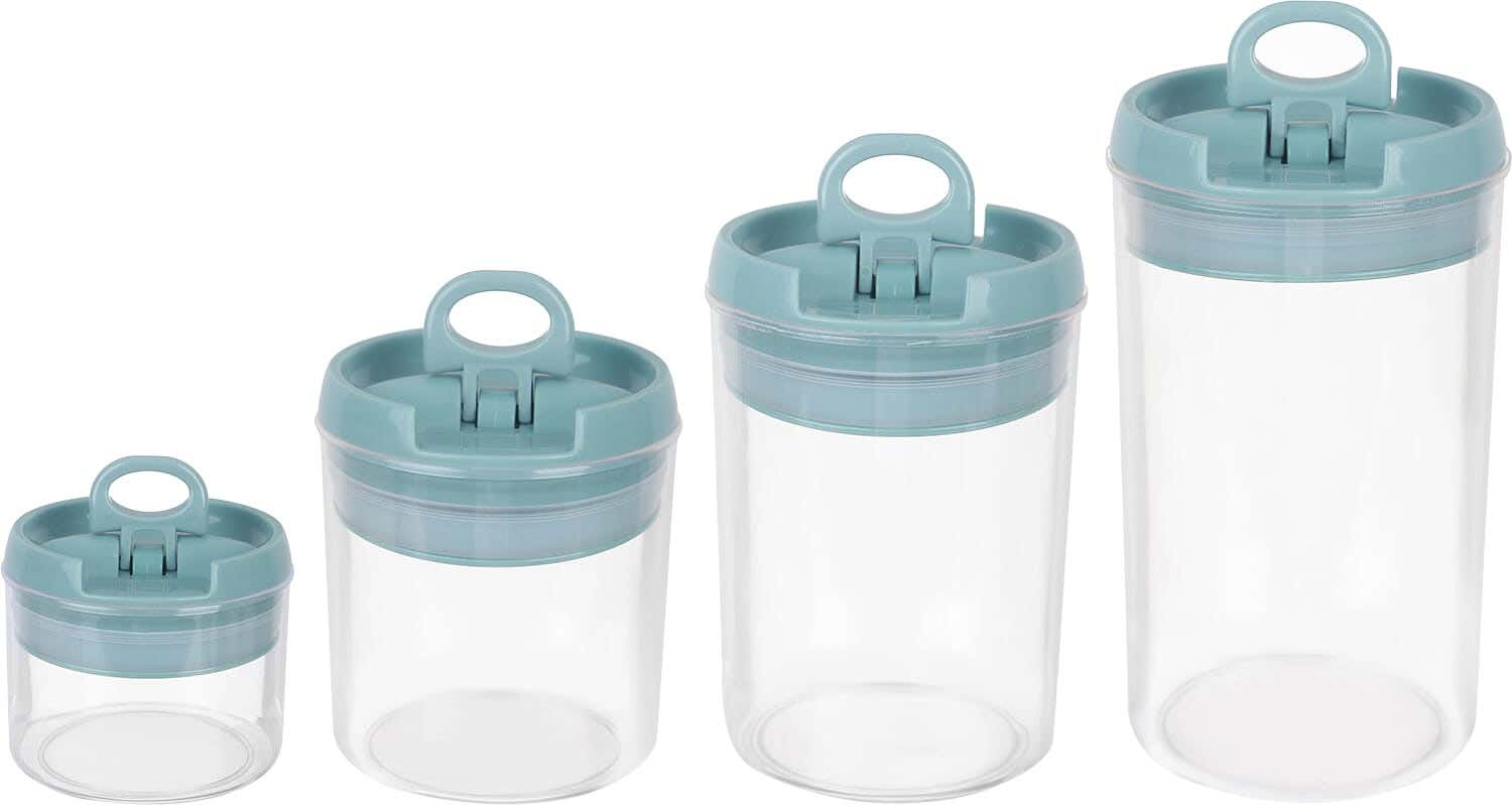 Falmer Acrylic Spice Set With Plastic Lid, 4 Pieces - Grey