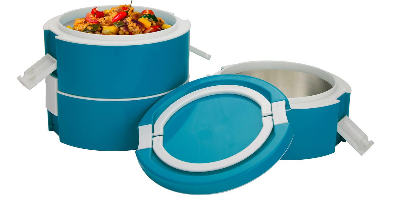 Mumbai Lunch Box Set, 3 Pieces - DarkTurquoise