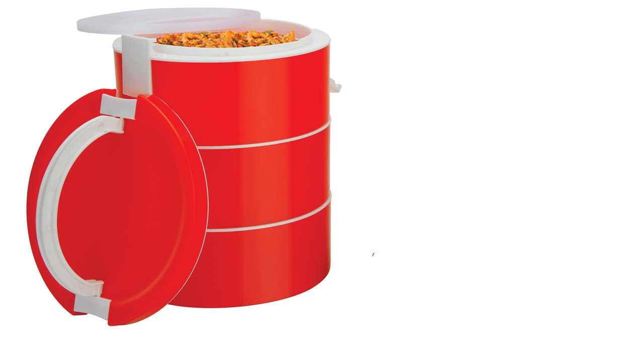 Mumbai Food Container Set, 3 Pieces - Red