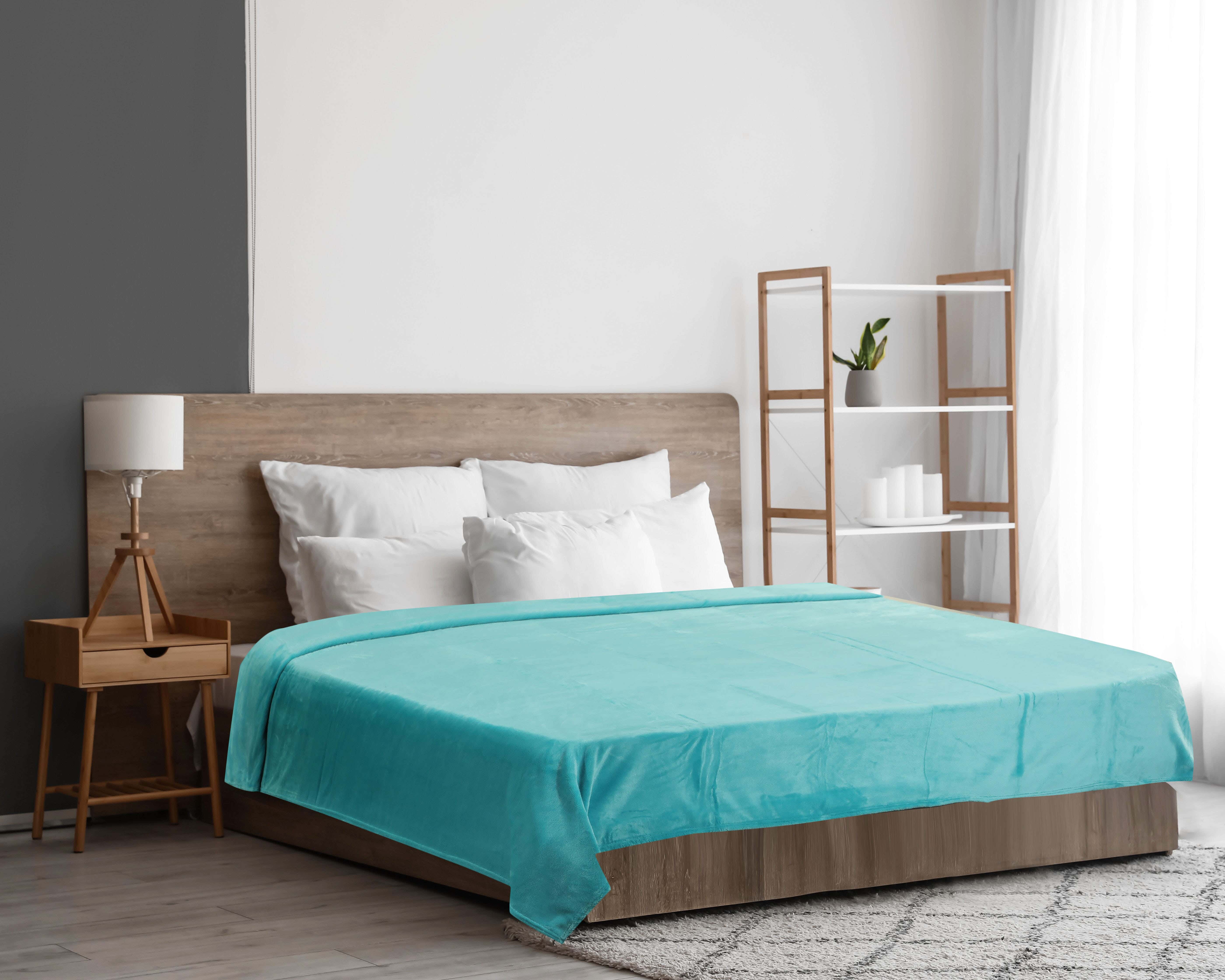 Dream Bed Velvet Bed Heater, 220×240 cm, Approximately 1700 grm - Turquoise