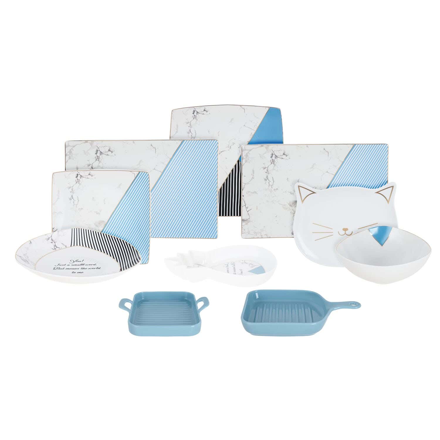 Lotus Porcelain Dinner Set, 36 Pieces - Multicolor