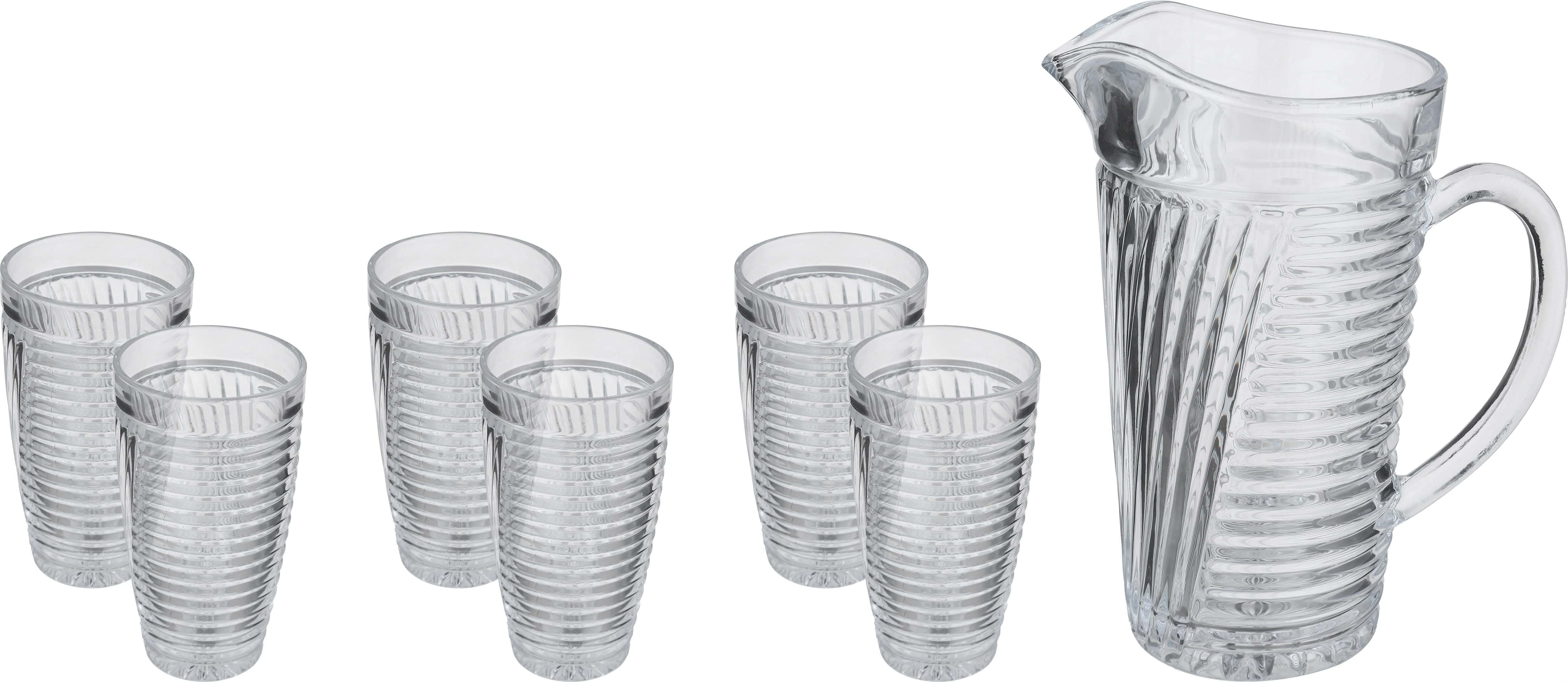 ELANDALOS Glass Juice Set, 7 Pieces - Clear