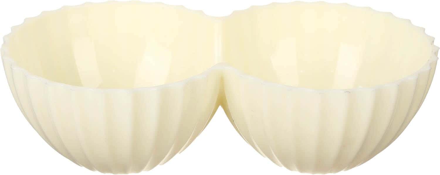 Bassiouny Plast Nut Bowl, 2 Eyes, 19 cm - Off White