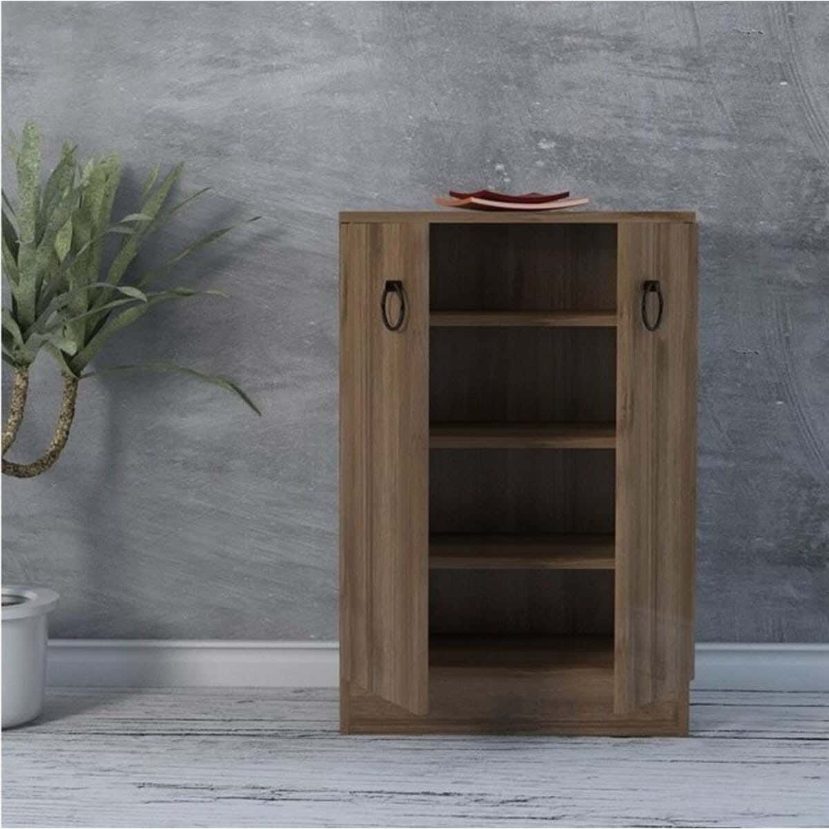 Mdf Wooden Shoe Rack, 90×80×30 cm - Beige