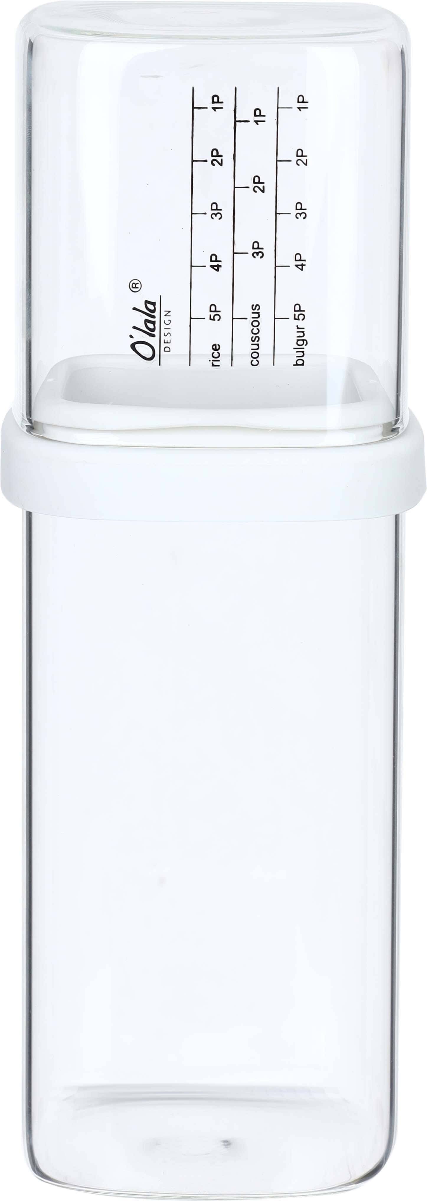 Olala Glass Jar, with Standard Glass Lid, 750 ml - Clear White