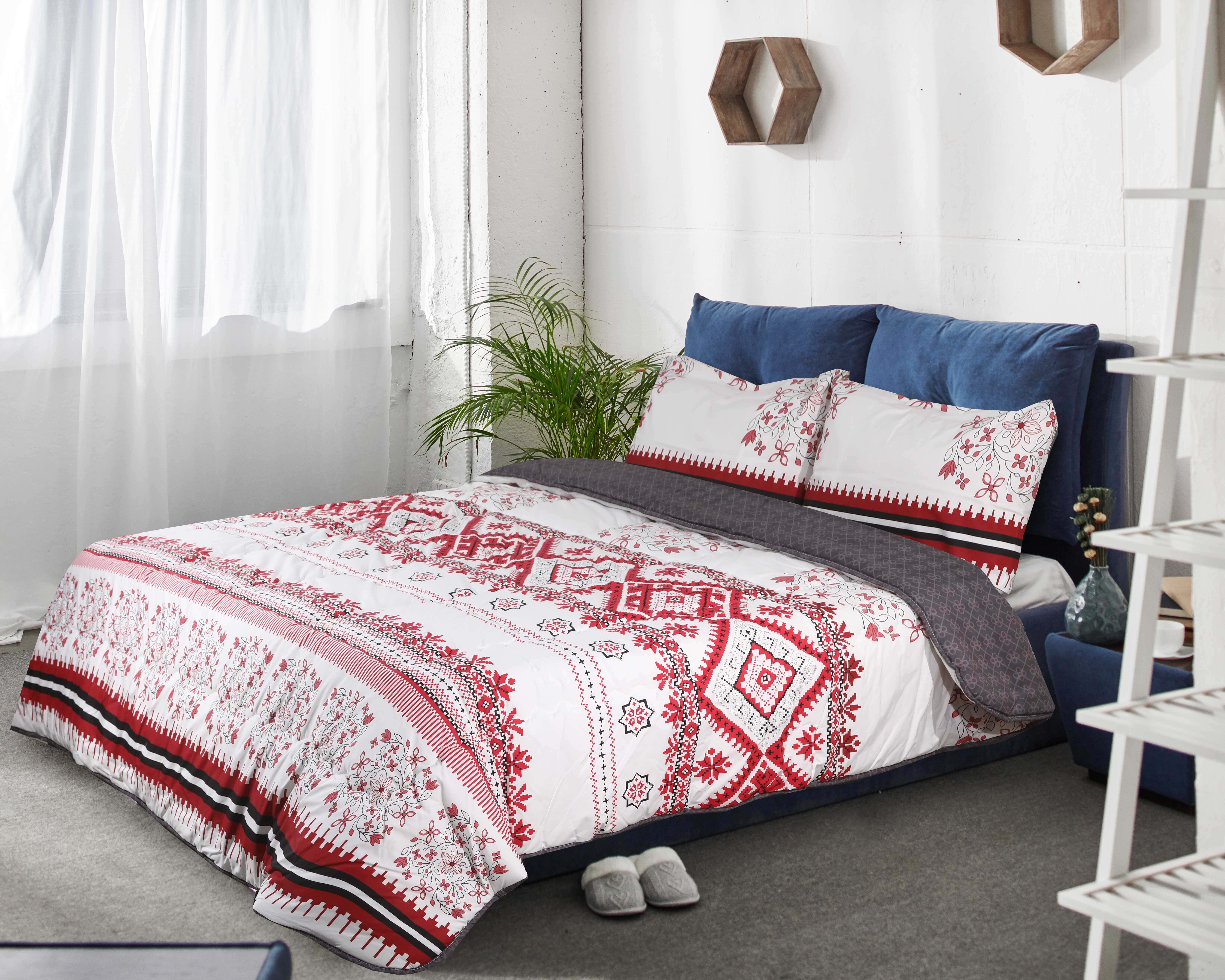 Forbed Cotton Double Quilt Set, 3 Pieces, 240×225 cm - Multicolor