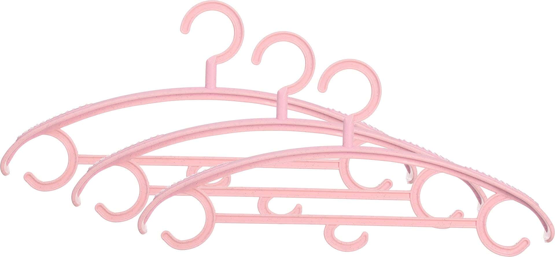 Elite Plastic Hangers Set, 3 Pieces, 41×20 cm - Rose