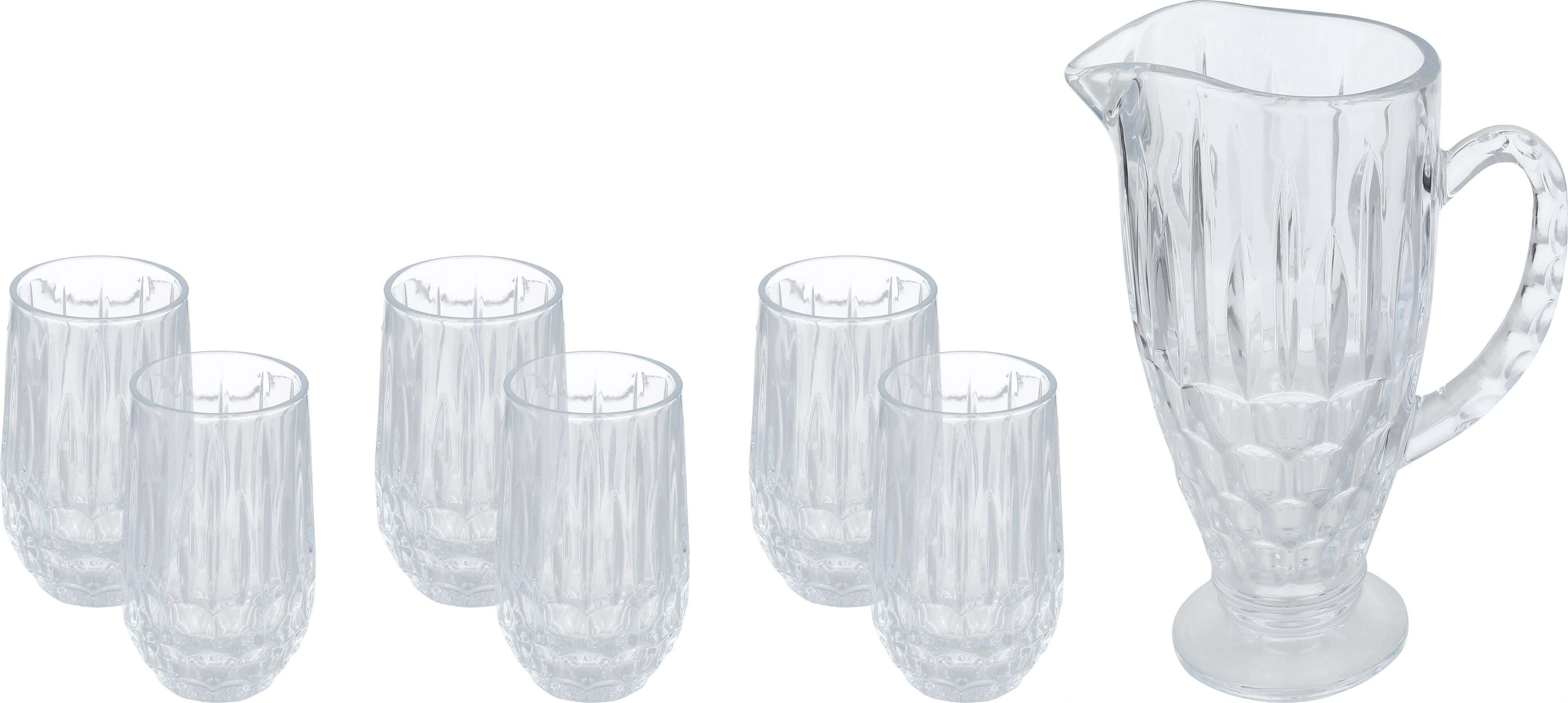 ELANDALOS Glass Juice Set, 7 Pieces - Clear