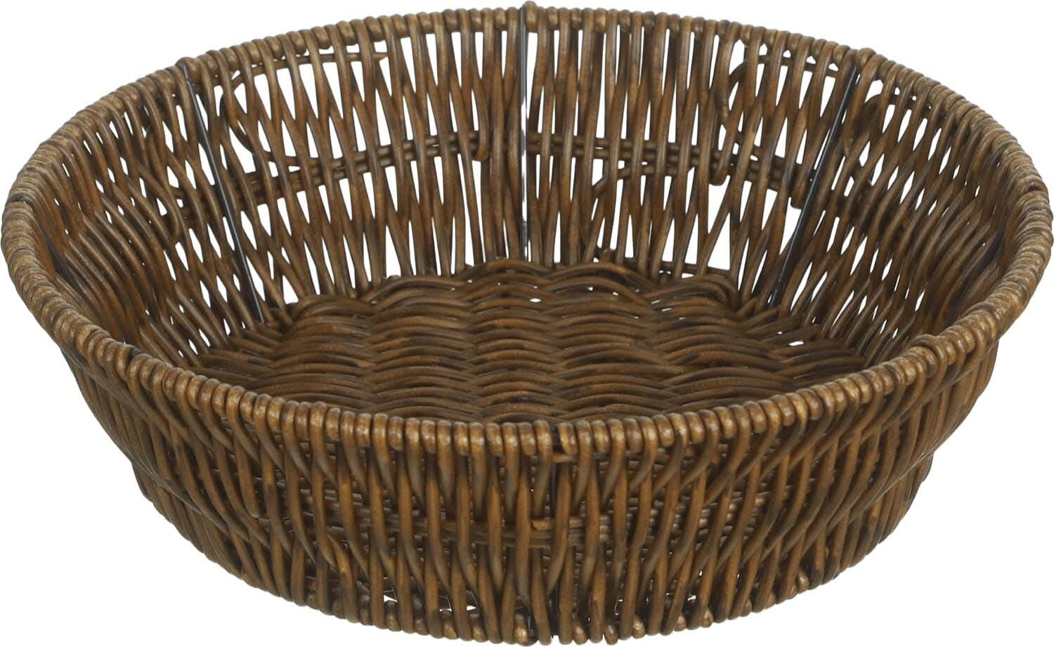 Falmer Round Metal Bread Basket, 26×8 cm - Brown