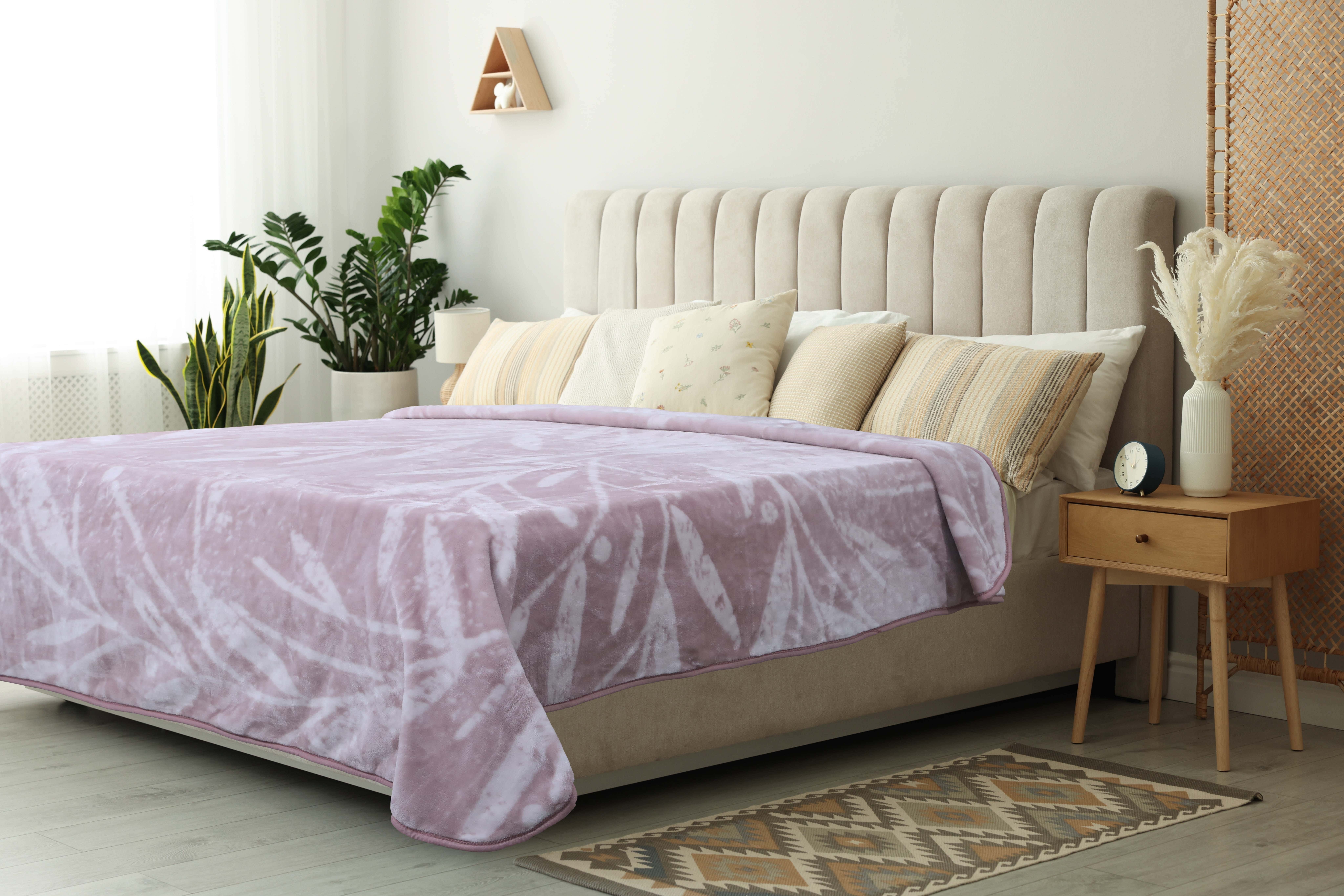 Morano Velvet Single Layer Blanket, 220x240 cm, 3750 gm - Rose