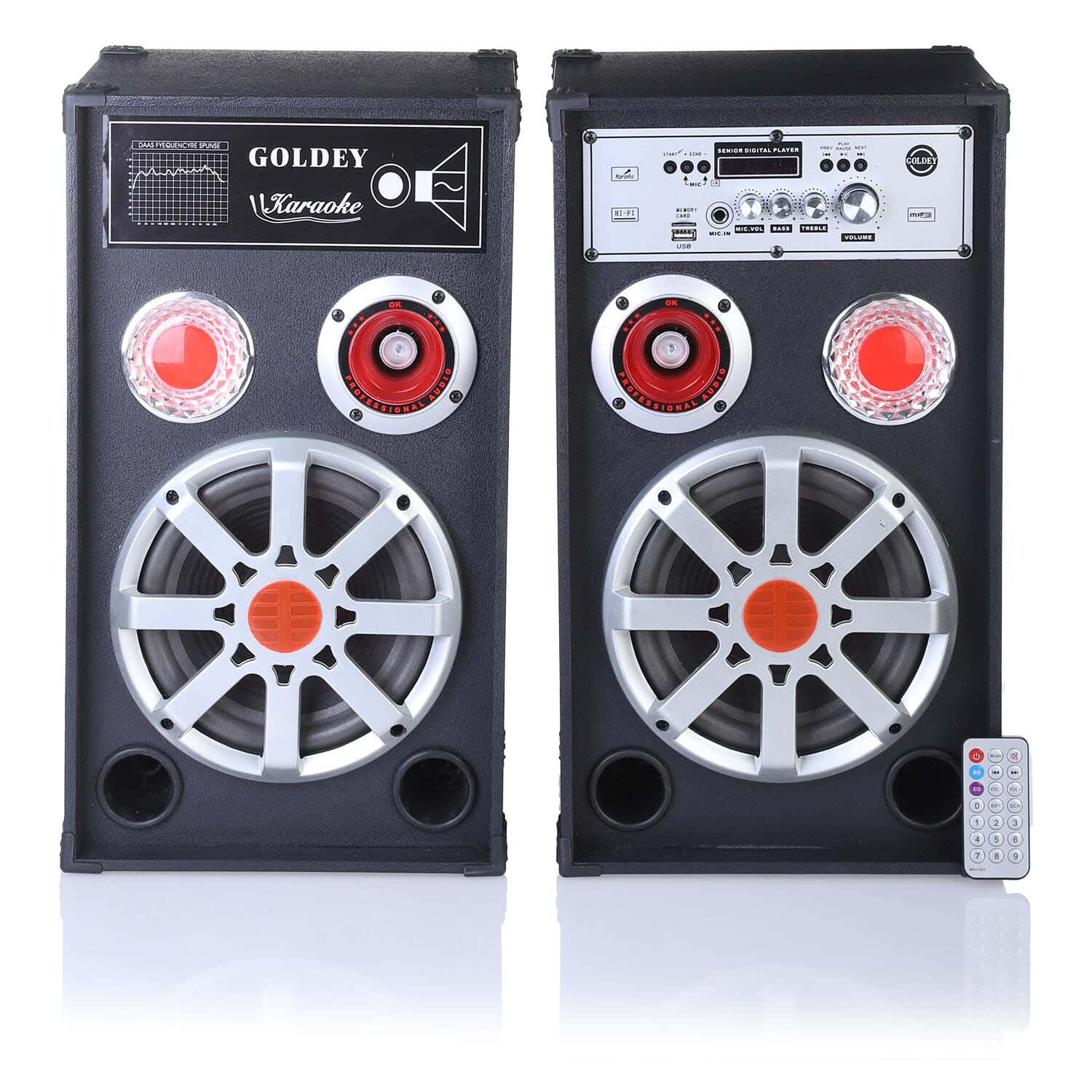 GOLDEY GP-A801 Bluetooth Sub Woofer Set, 2 Pieces - Black Red