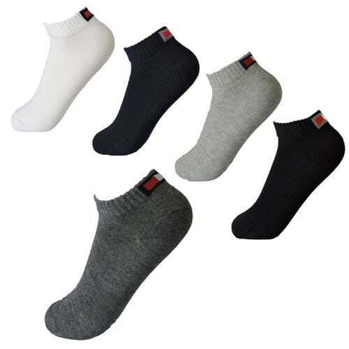 Men's 5-Piece Sock Set, Size 40-45, Cotton - White
