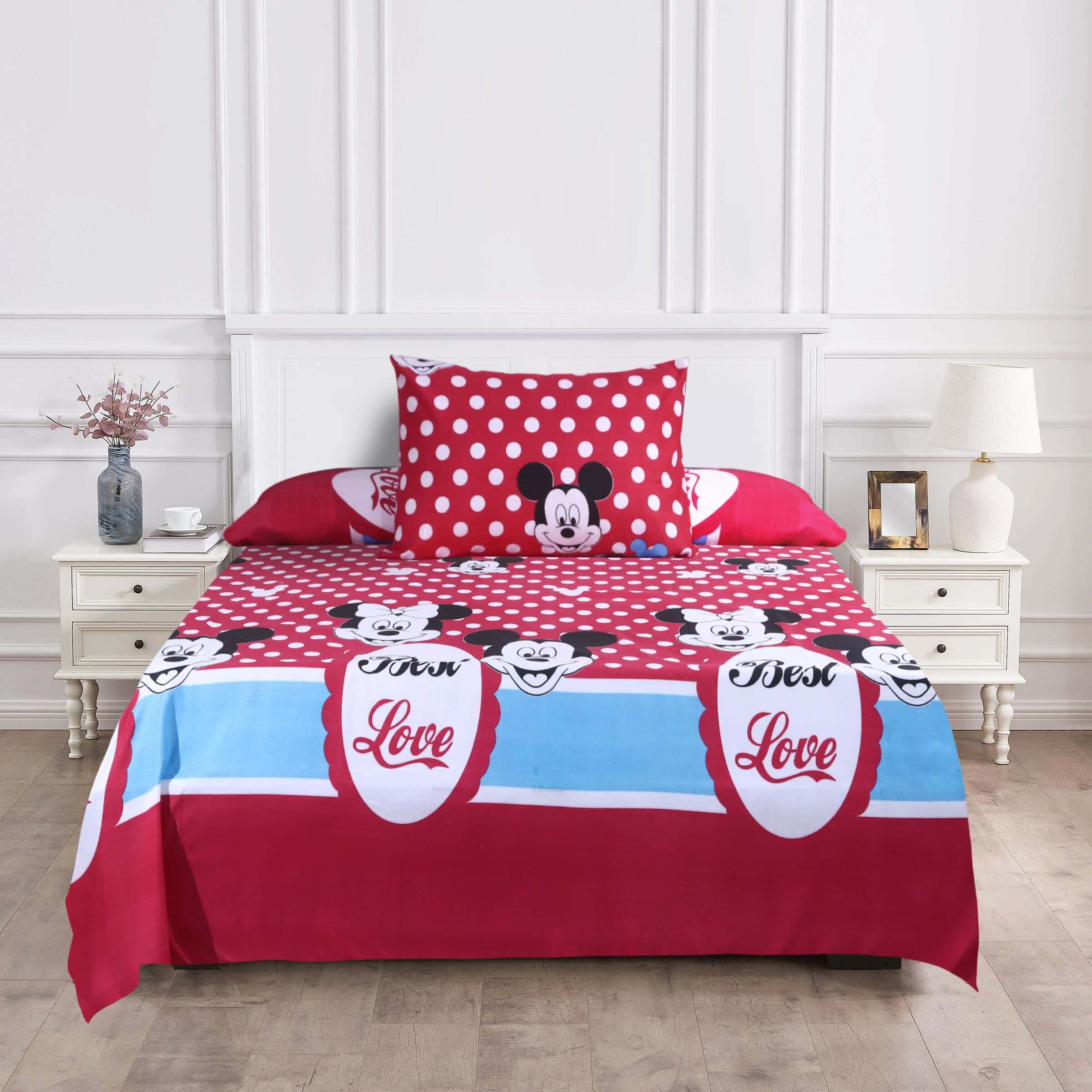 Baby Bed Sheet Set, 3 Pieces, 240×160 cm - Fuchsia