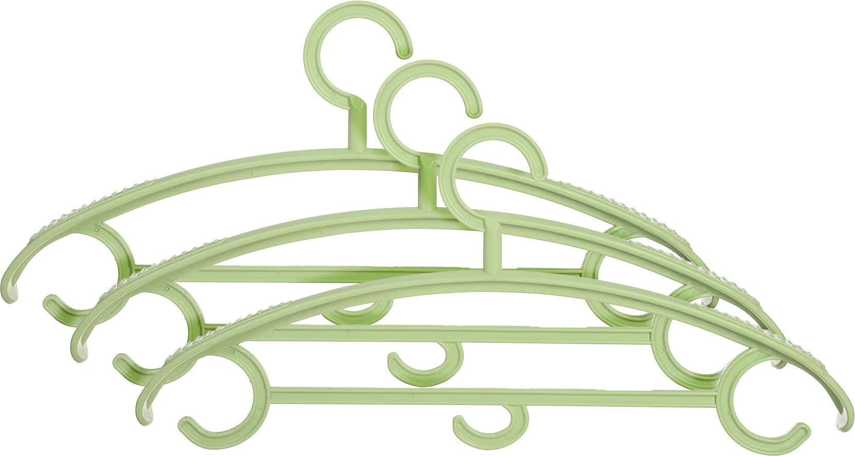 Elite Plastic Hangers Set, 3 Pieces, 41×20 cm - Light Green