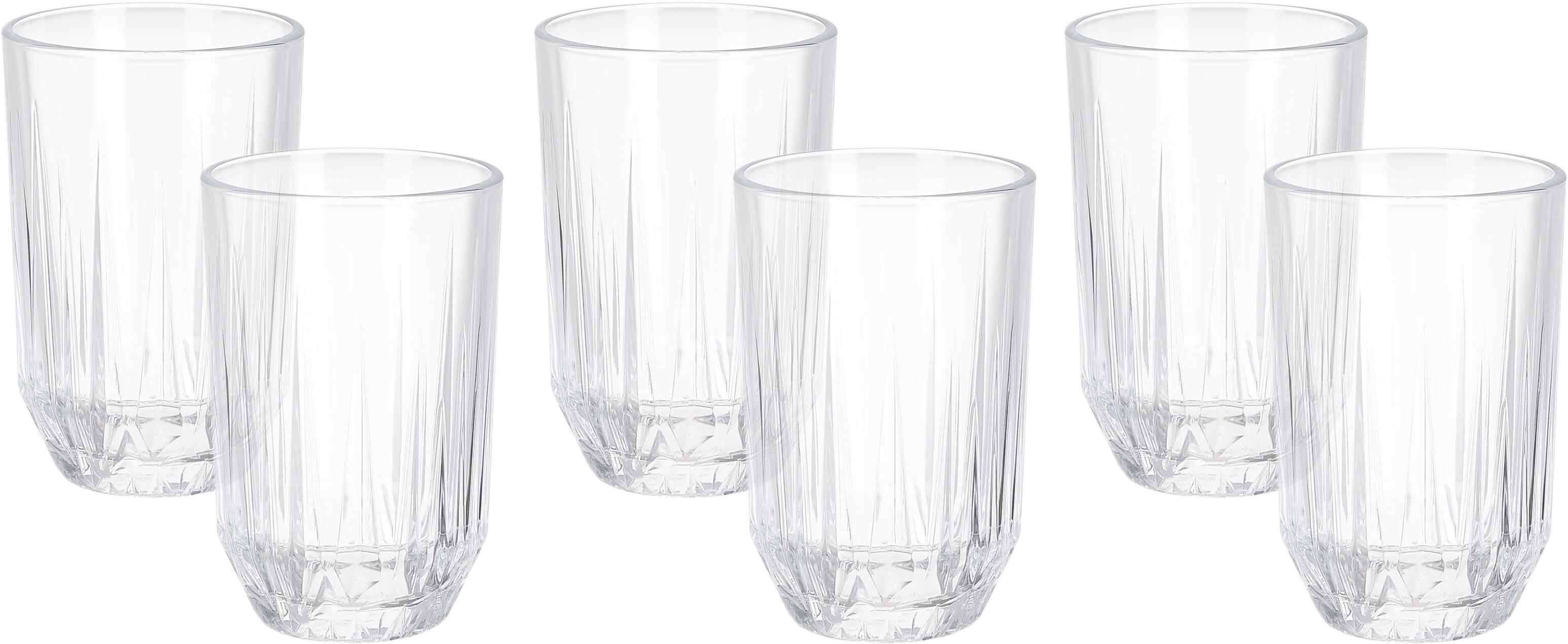 Pasabahce Glass Cups Set, 6 Pieces, 350 ml - Clear
