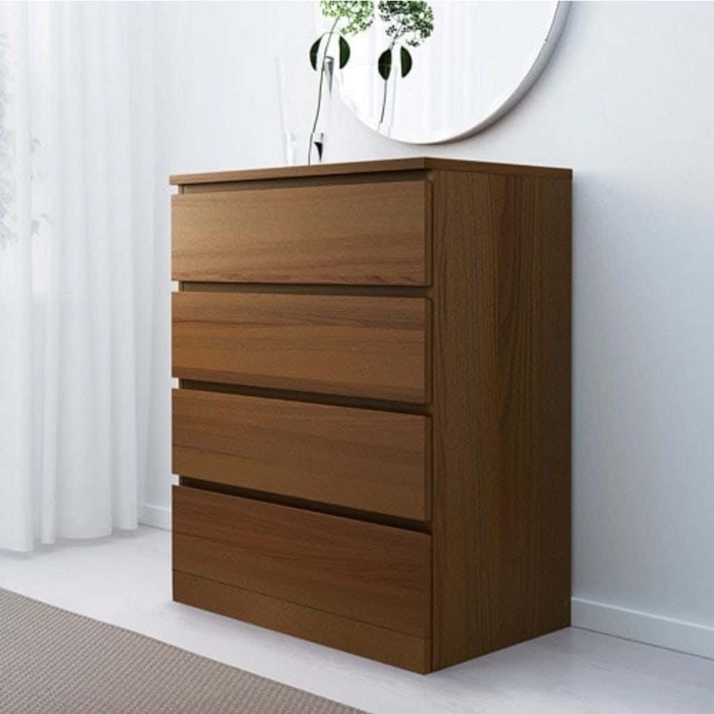 Mdf Drawer Unit, 65 X 90 X 40 Cm - Dark Brown