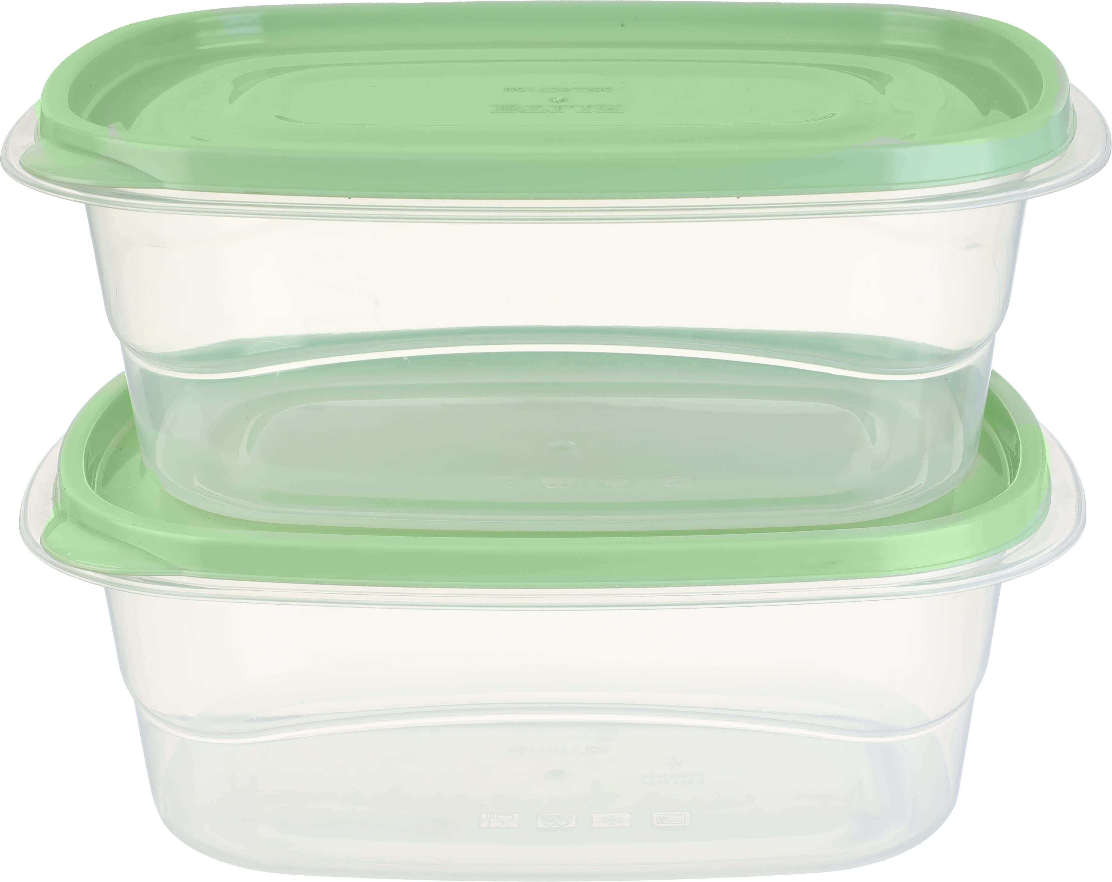 Elite Plastic Refrigerator Box Set, 2 Pieces, 2 litre - Clear Lemon