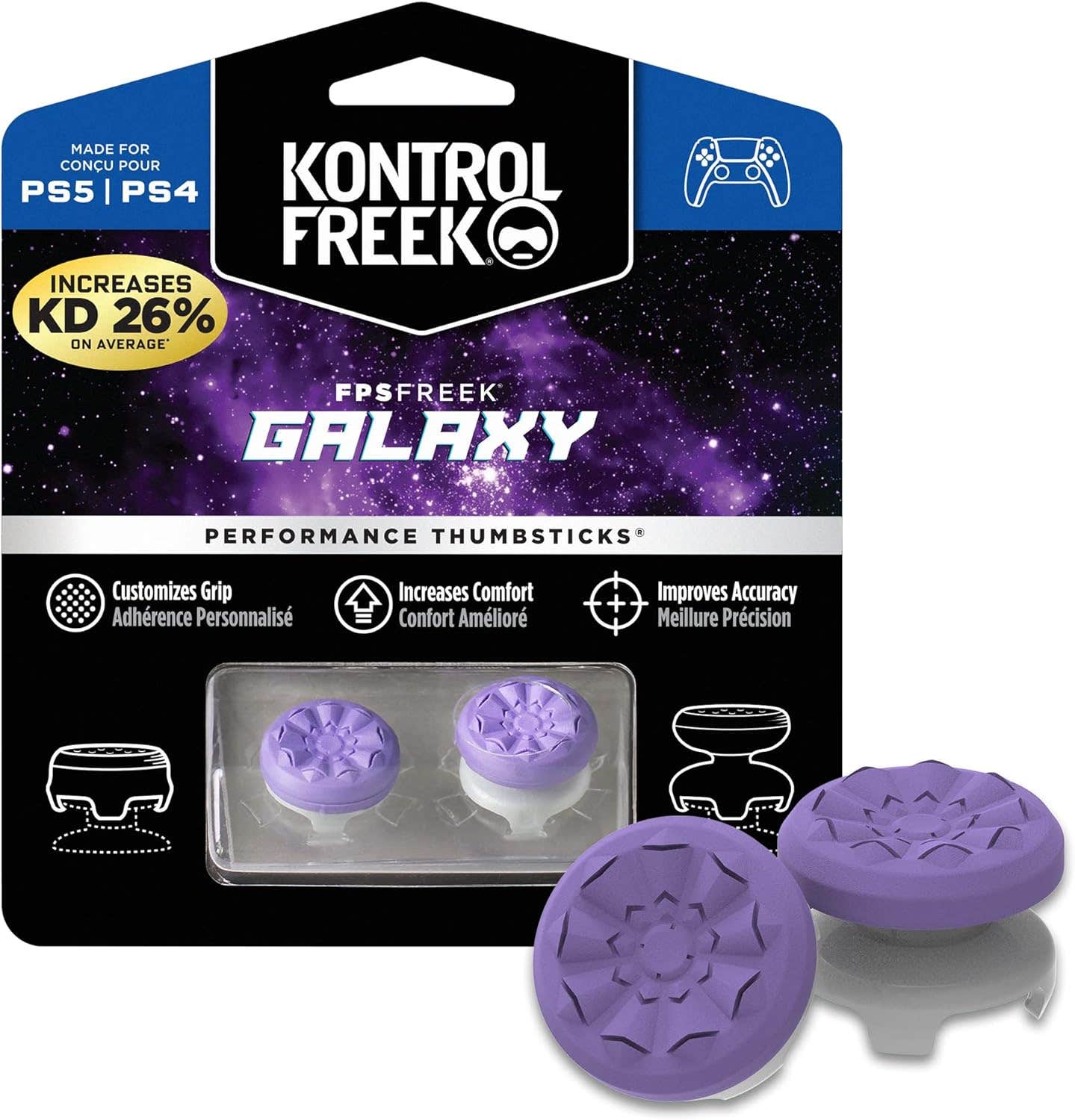 Control Freak Rubber Thumb Grip Covers For Playstation 4, 2 Pieces