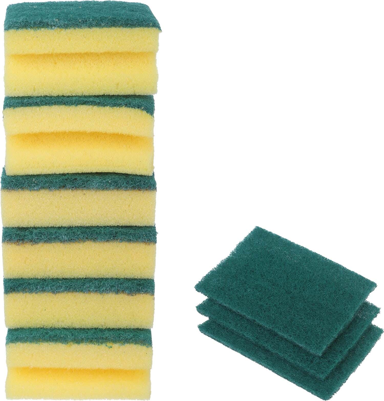 Cleaning Sponge Set, 9 Pieces - Yellow Green