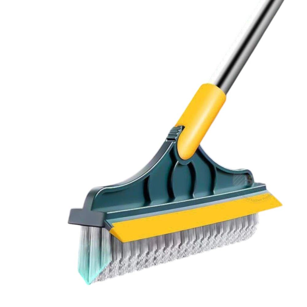 2-In-1 Plastic And Metal Floor Cleaning Brush - Multicolor