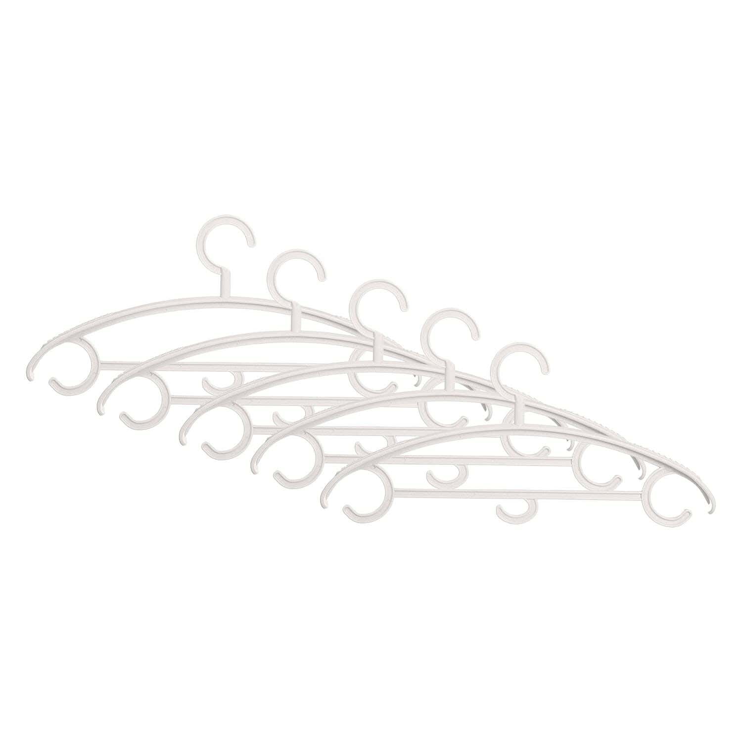 Elite Plastic Hanger Set, 5 Pieces, 41×20 cm - White