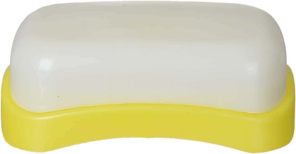 Winner Plast Plastic Soap Dish, with Lid, 12×8.5 cm - Yellow White