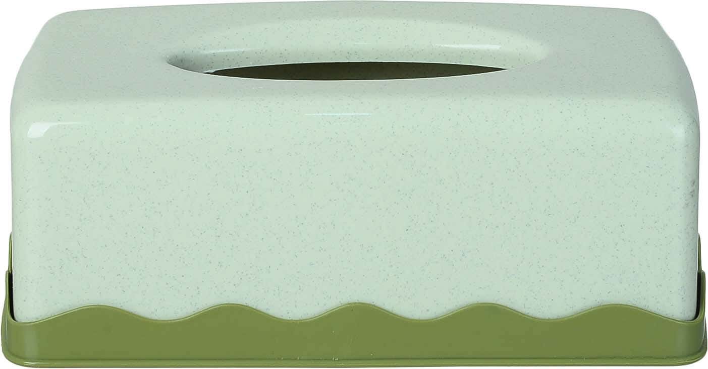 Rectangular Plastic Tissue Box, 13.5×24.5 cm - Olive