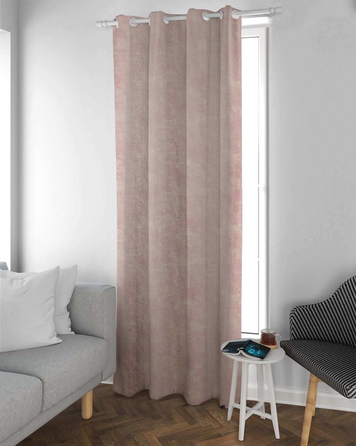 Nageh Tex Linen Chanelia Curtain With Rings, 250×135 cm - Cashmere ( 1 piece )