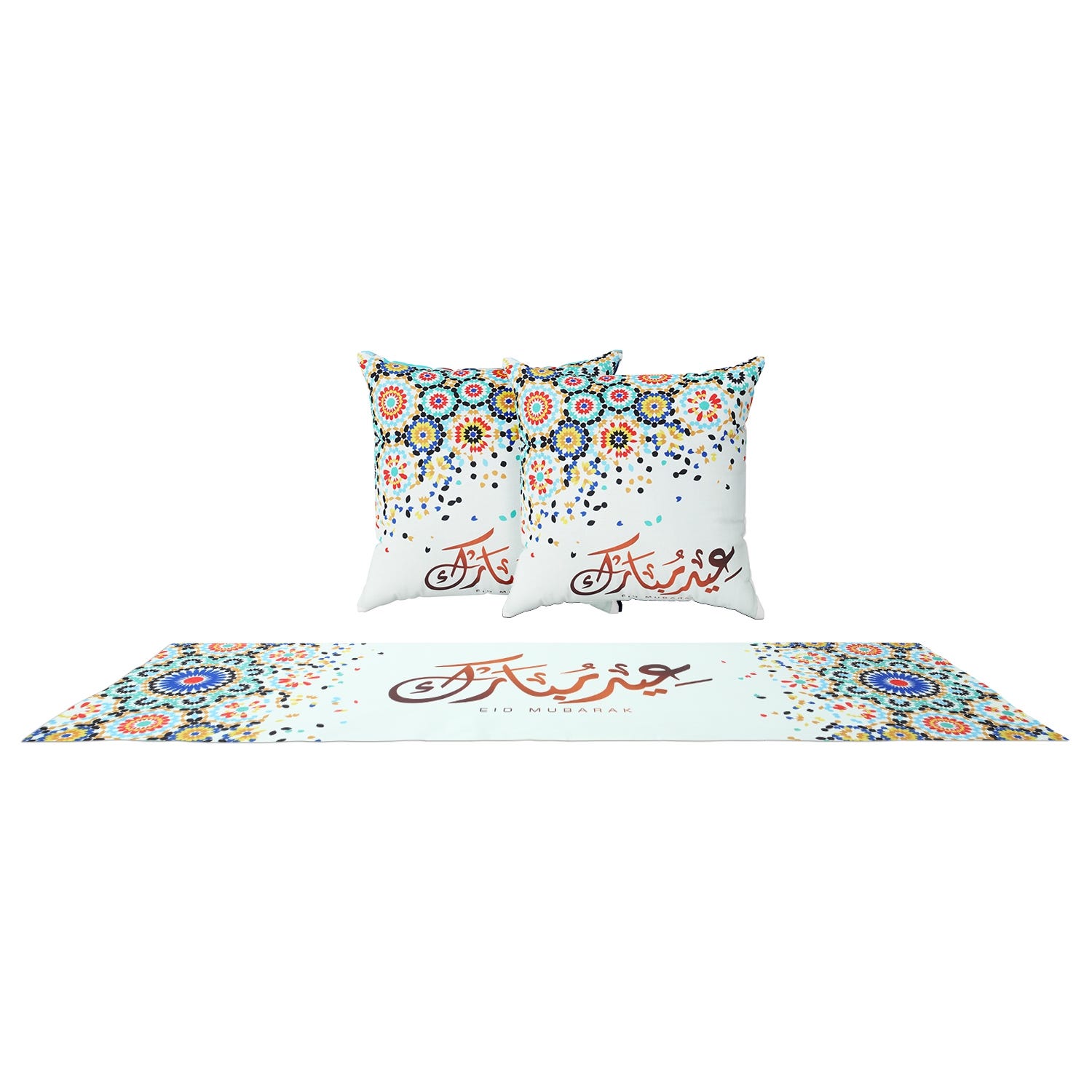 Velvet Dining Tablecloth Set, 3 Pieces - Multicolor