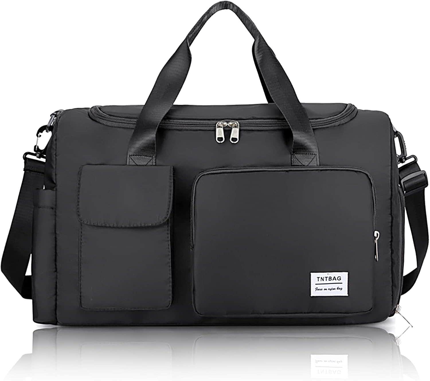 Glaitc Waterproof Fabric Sports Gym Bag, 48x28x26 cm - Black