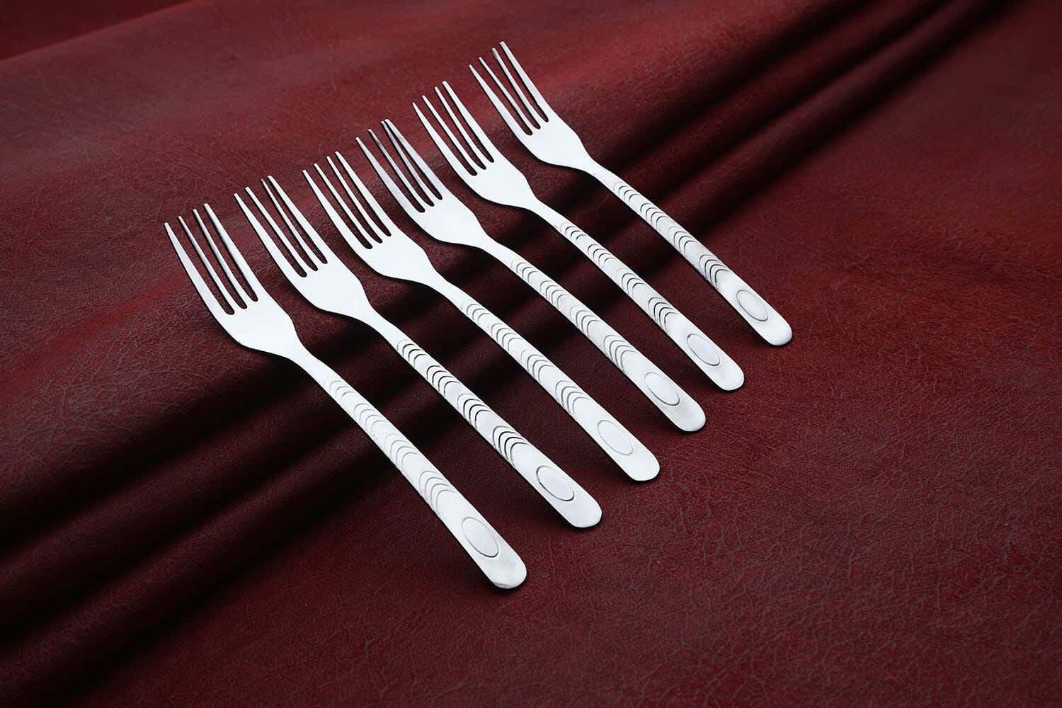 Top One Stainless Steel Cake Fork Set, 6 Pieces, 15 cm - Silver